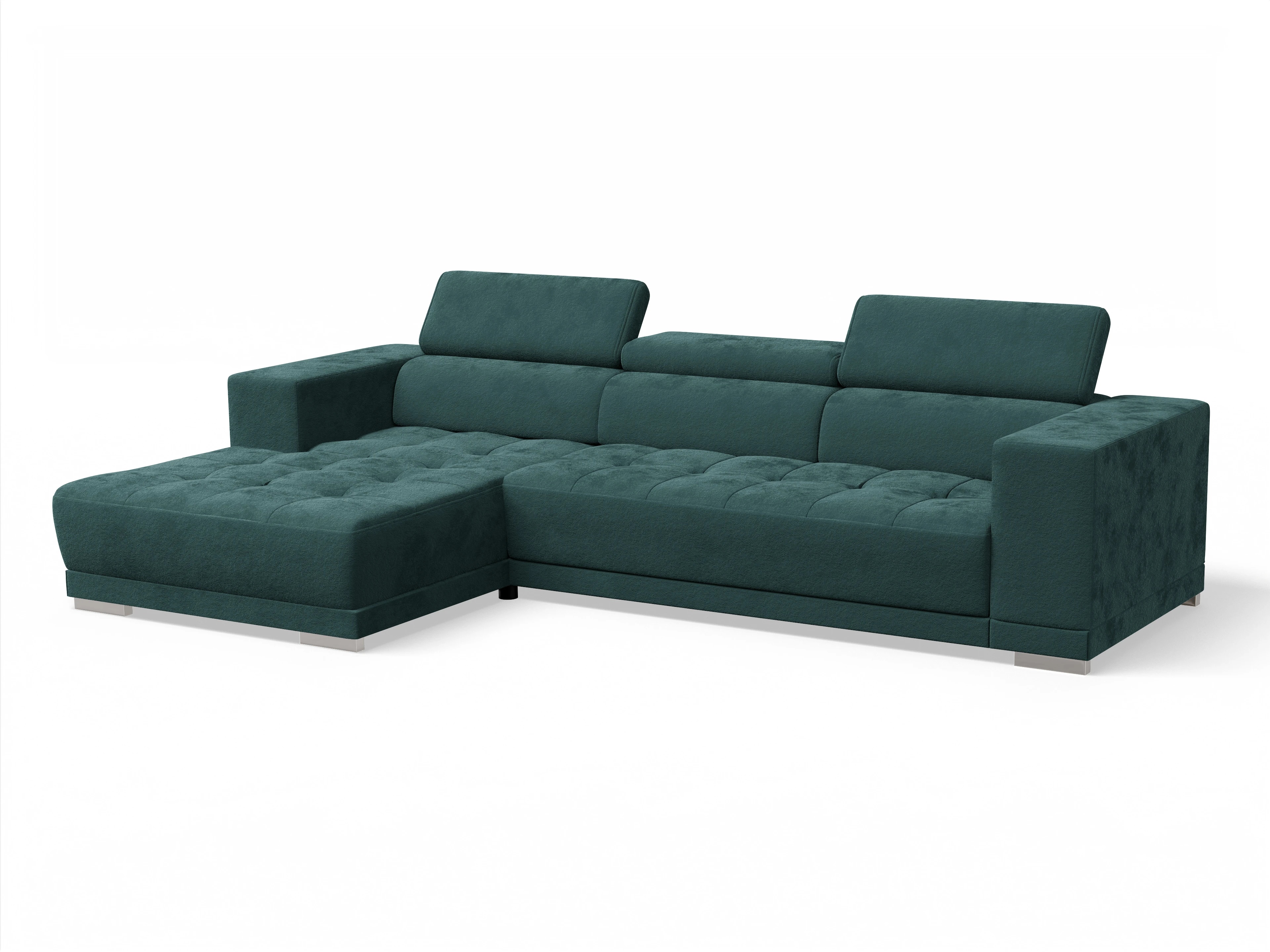 Ansicht des Produktes Connor Ecksofa links Abschluss offen in Stoff Blau