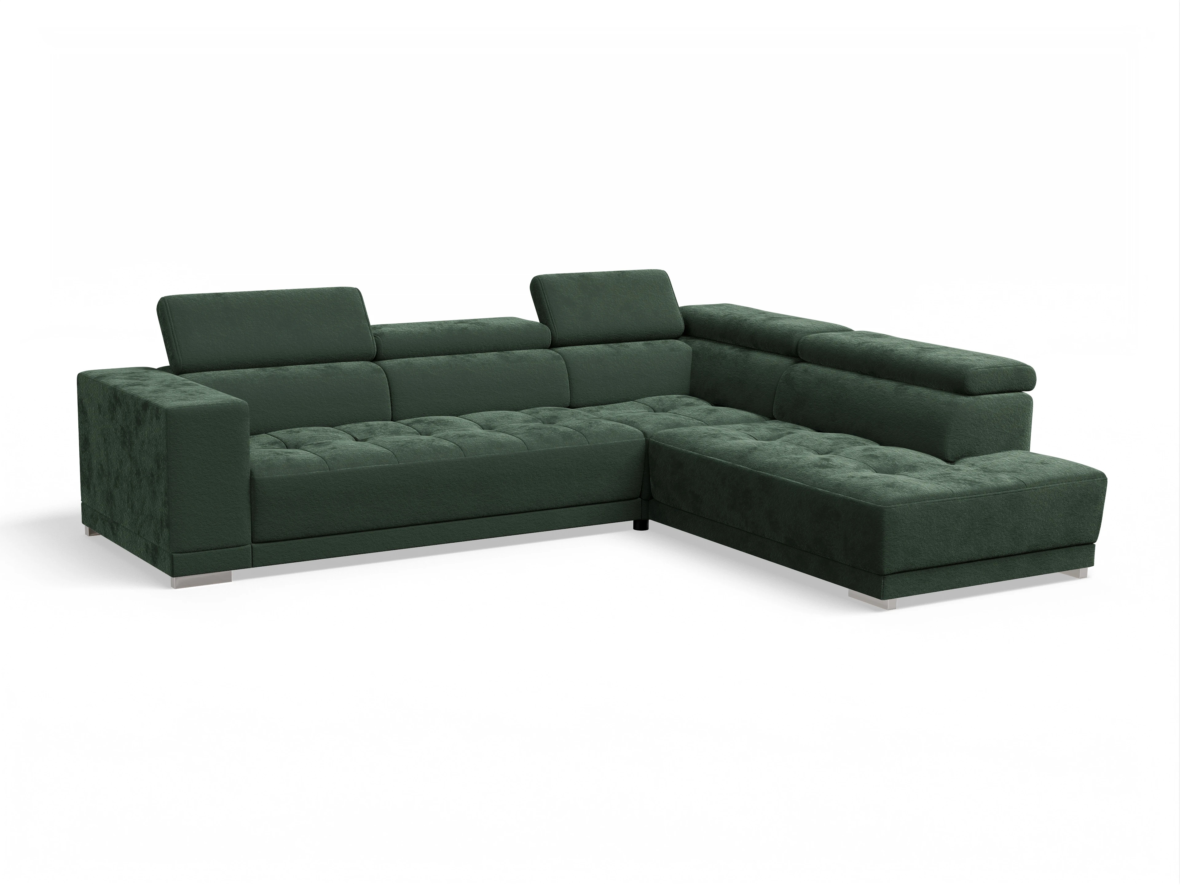 Ansicht des Produktes Connor Ecksofa rechts Abschluss offen in Stoff Grün