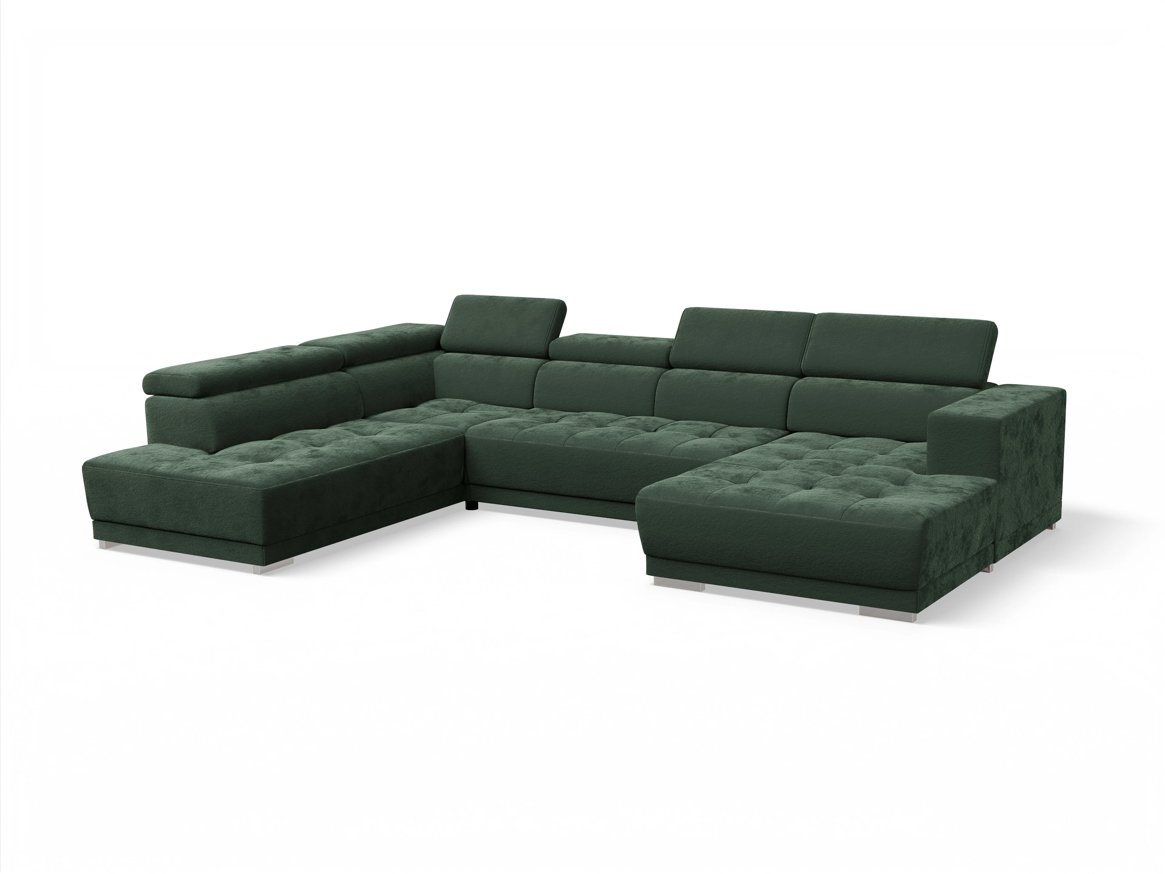 Ansicht des Produktes Connor Wohnlandschaft offen beidseitig in Stoff Grün