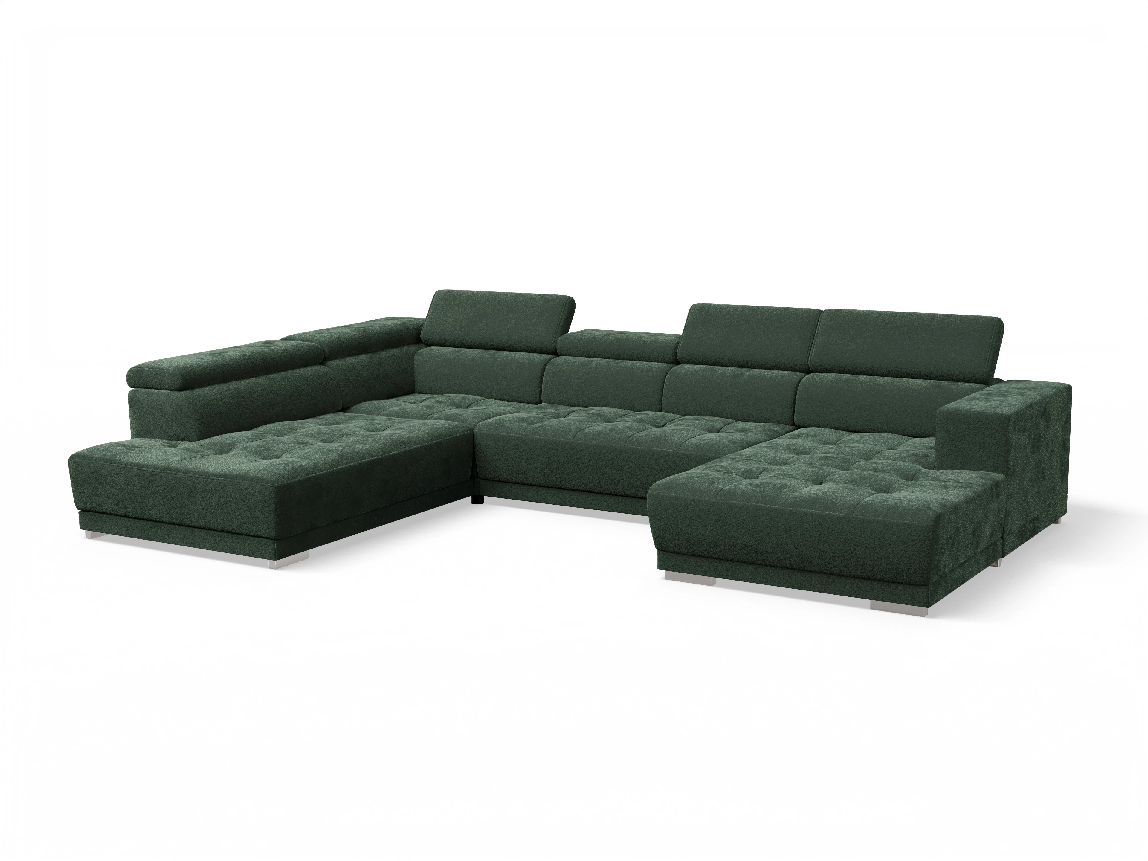 Ansicht des Produktes Connor Wohnlandschaft offen beidseitig in Stoff Grün