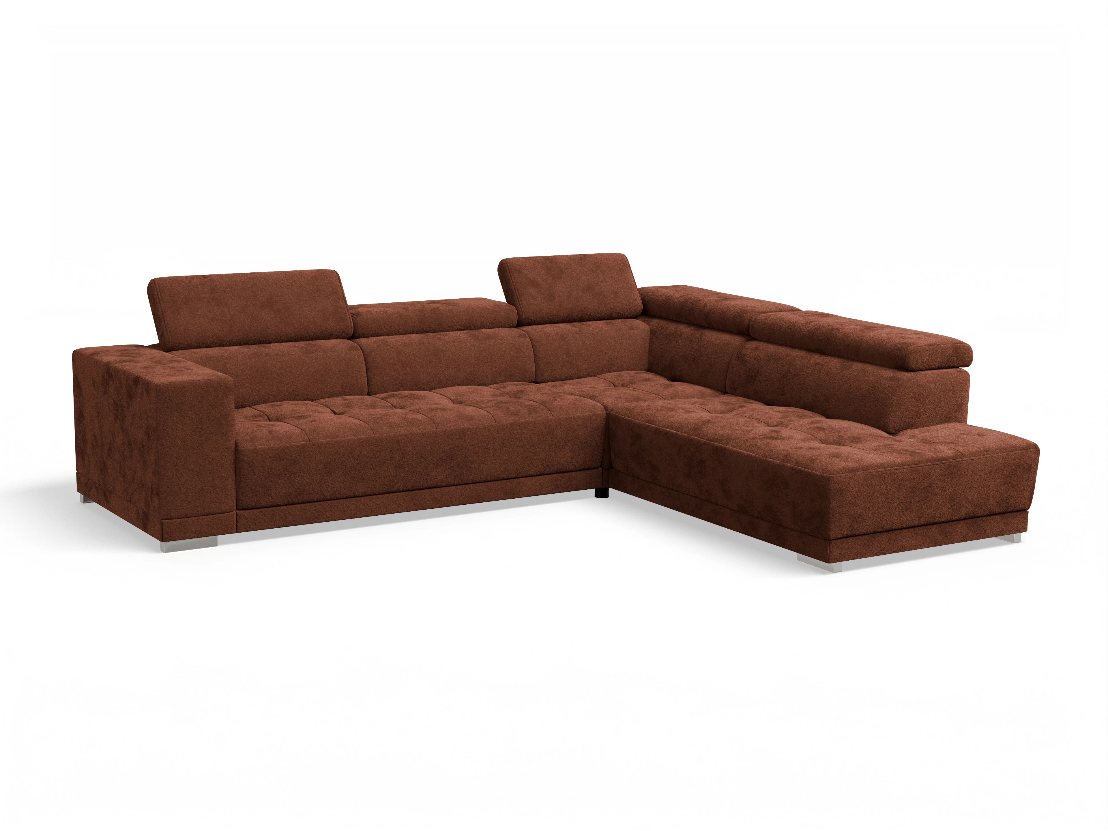 Ansicht des Produktes Connor Ecksofa rechts Abschluss offen in Stoff Rot