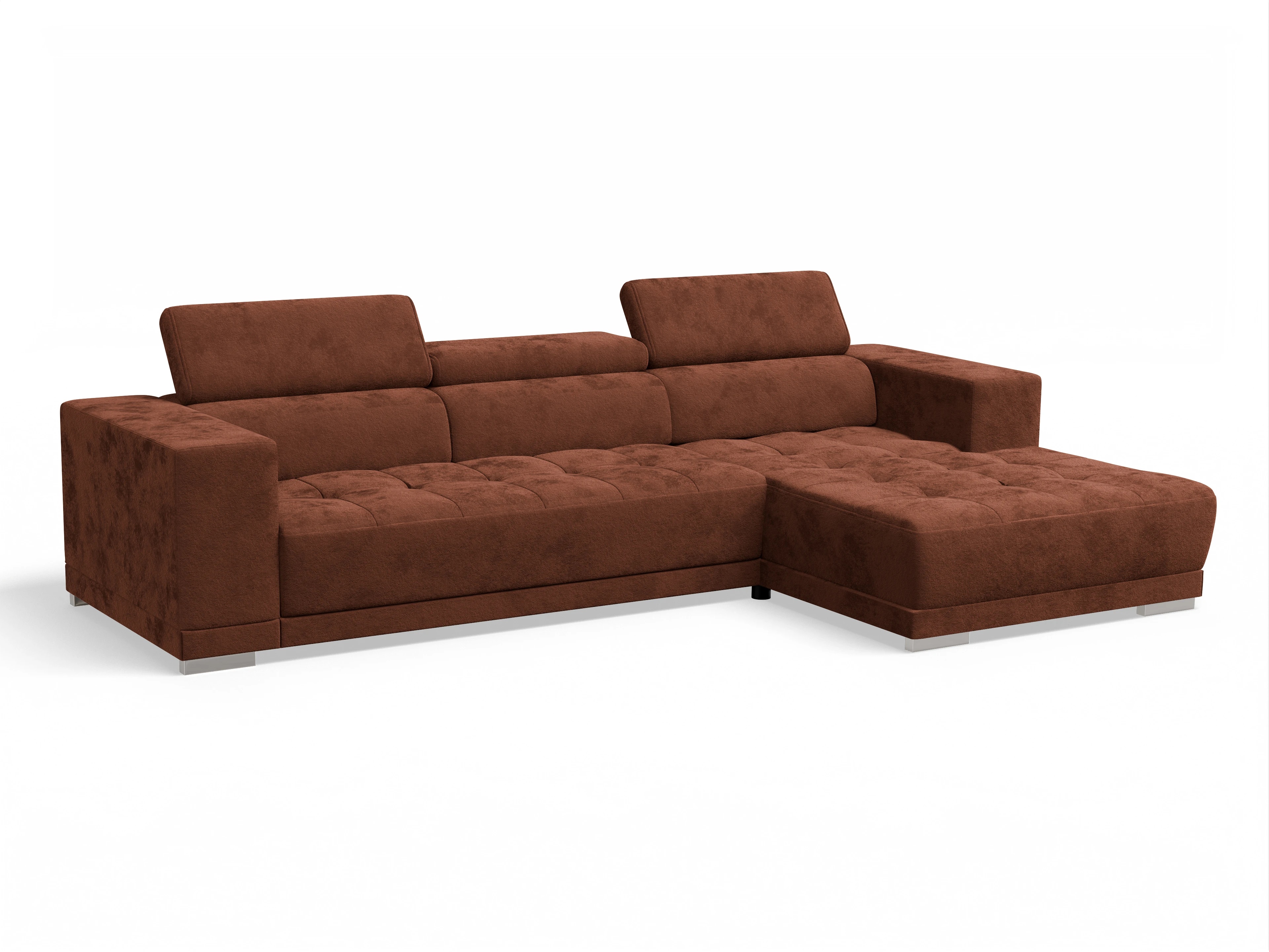 Ansicht des Produktes Connor Ecksofa rechts Abschluss offen in Stoff Rot