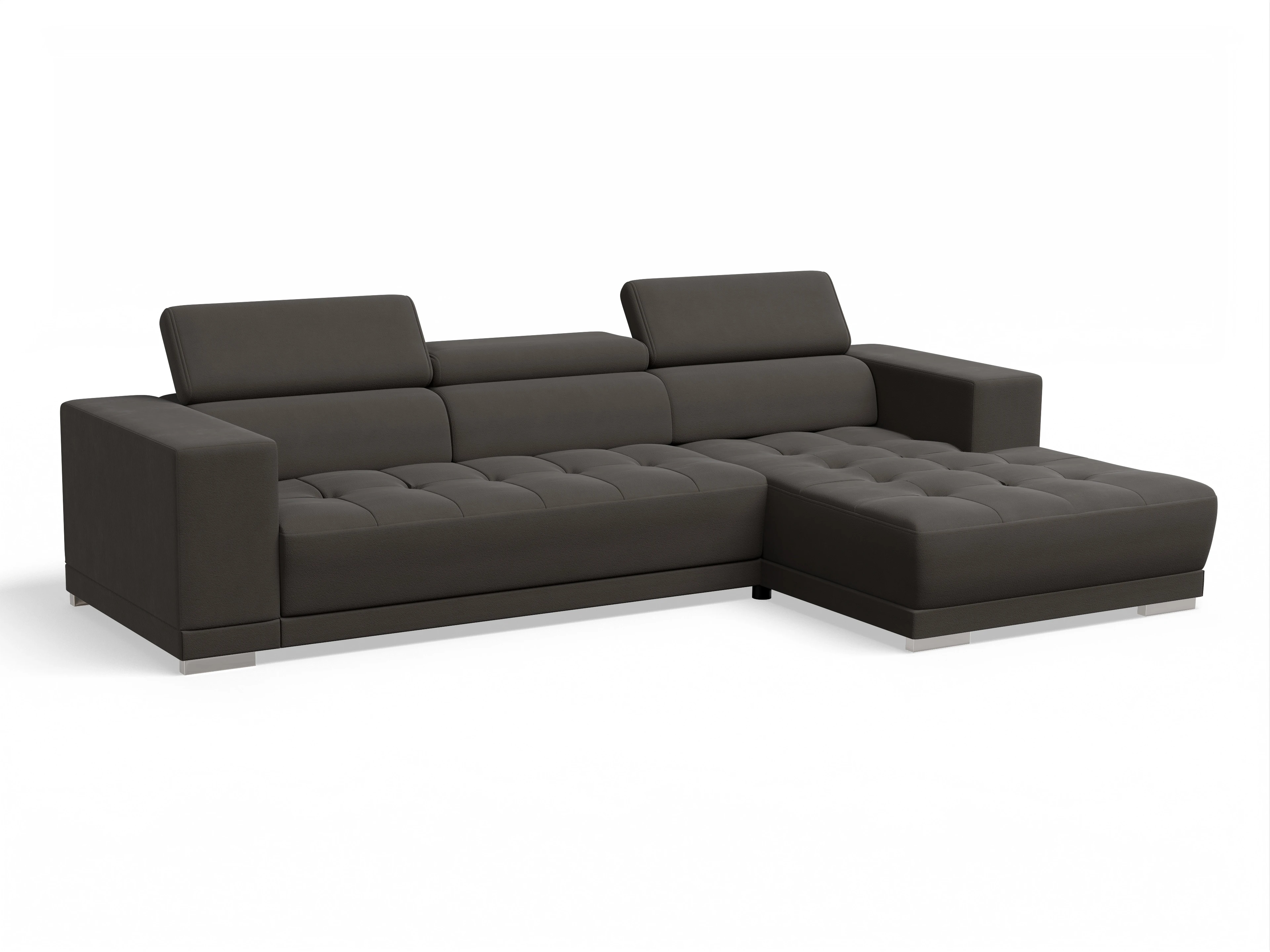 Connor LO Medium R Ansicht des Produktes Connor Ecksofa rechts Abschluss offen in Stoff Braun