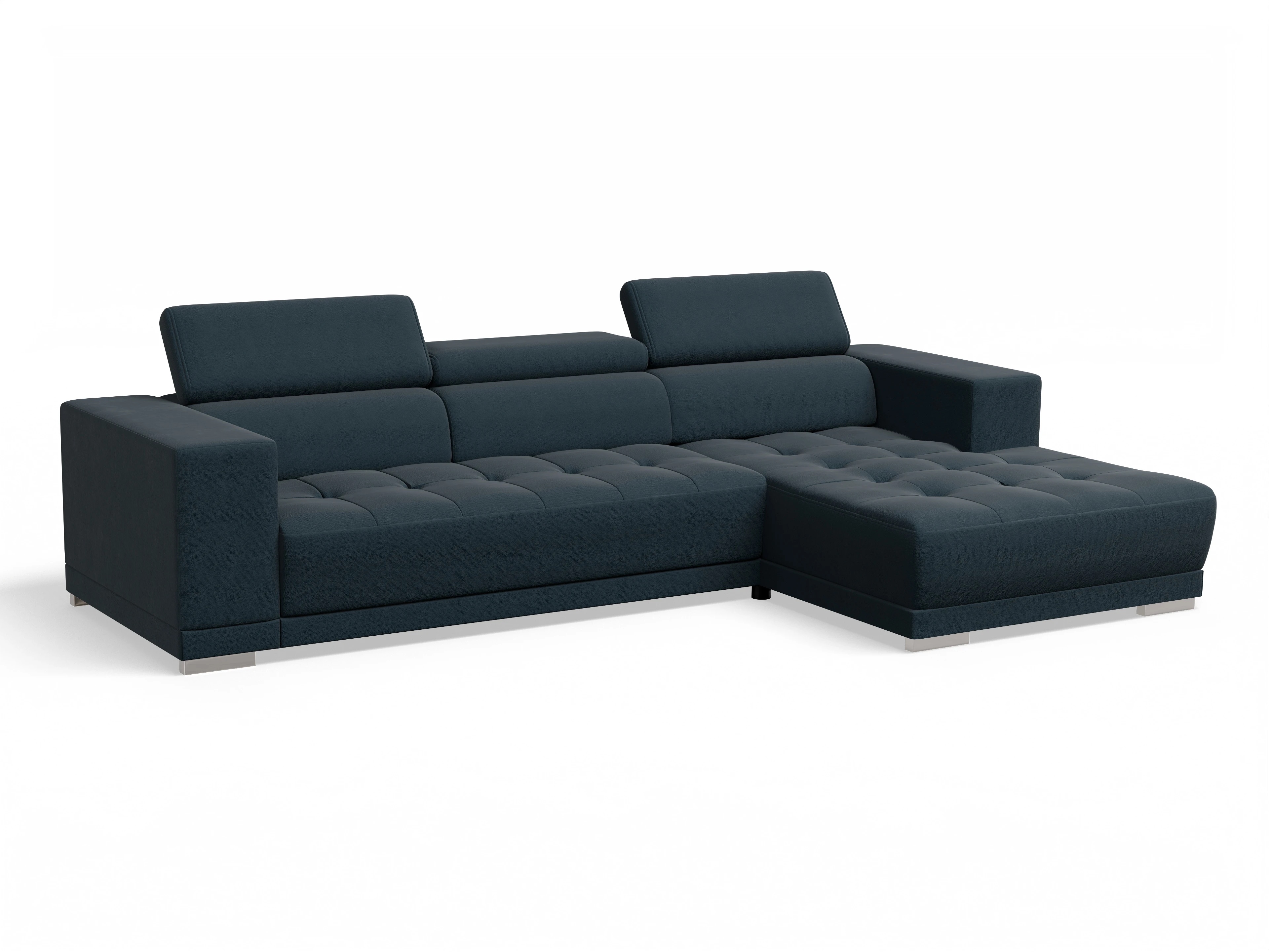 Ansicht des Produktes Connor Ecksofa rechts Abschluss offen in Stoff Blau