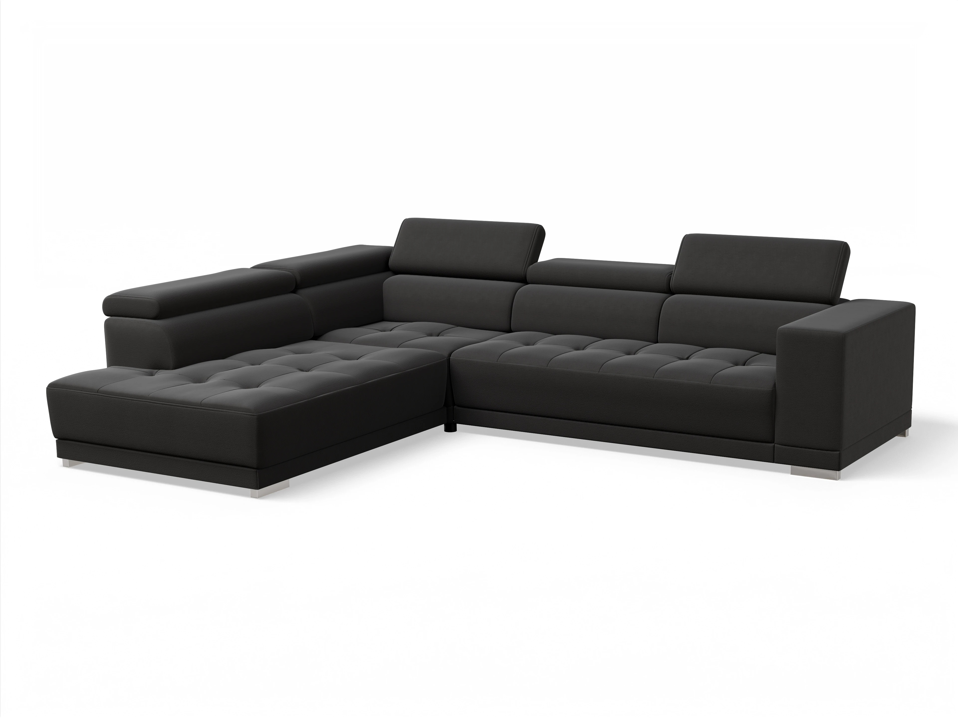 Ansicht des Produktes Connor Ecksofa links Abschluss offen in Stoff Grau