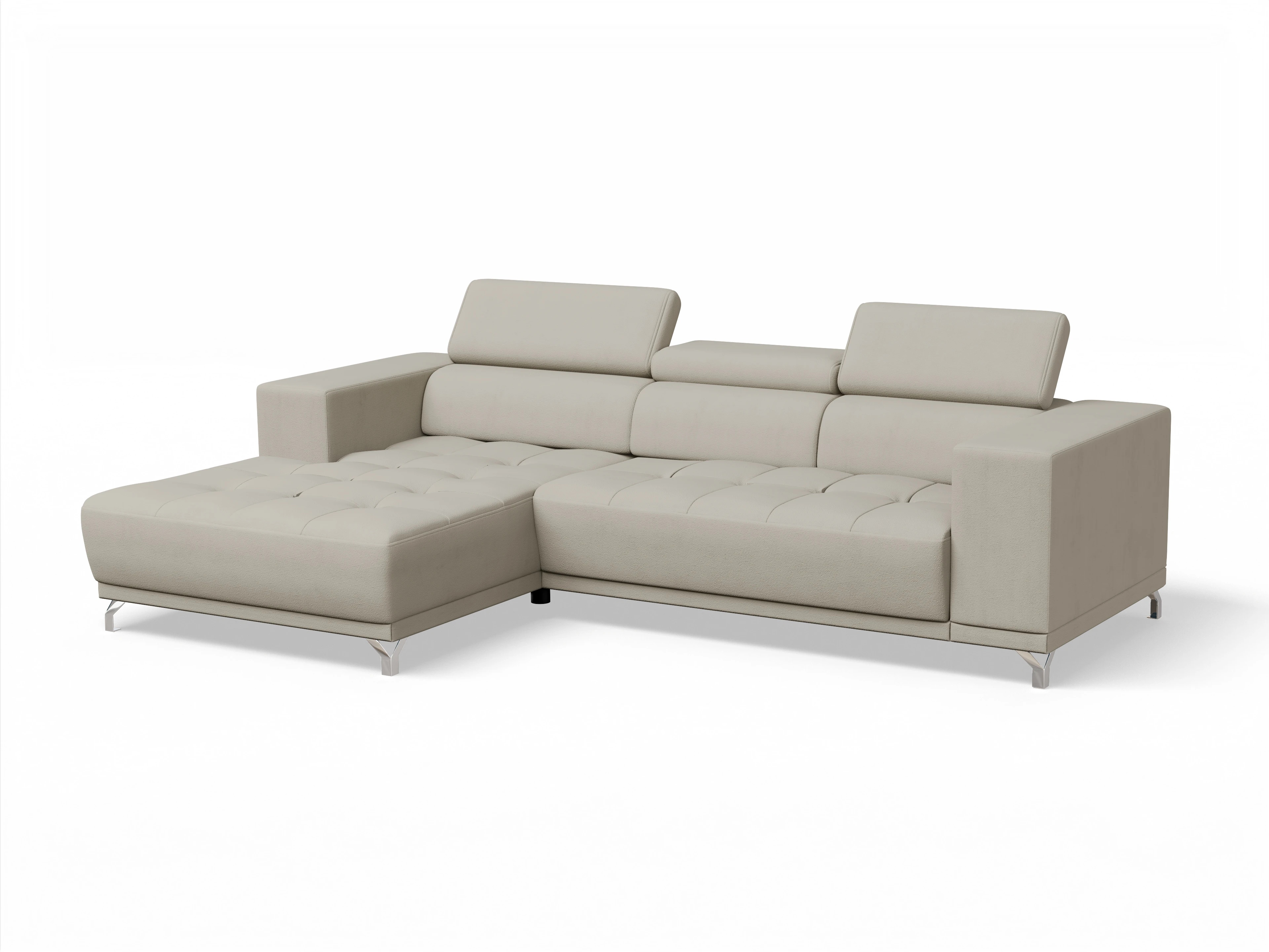 Ansicht des Produktes Colin Ecksofa links Abschluss offen in Stoff Beige