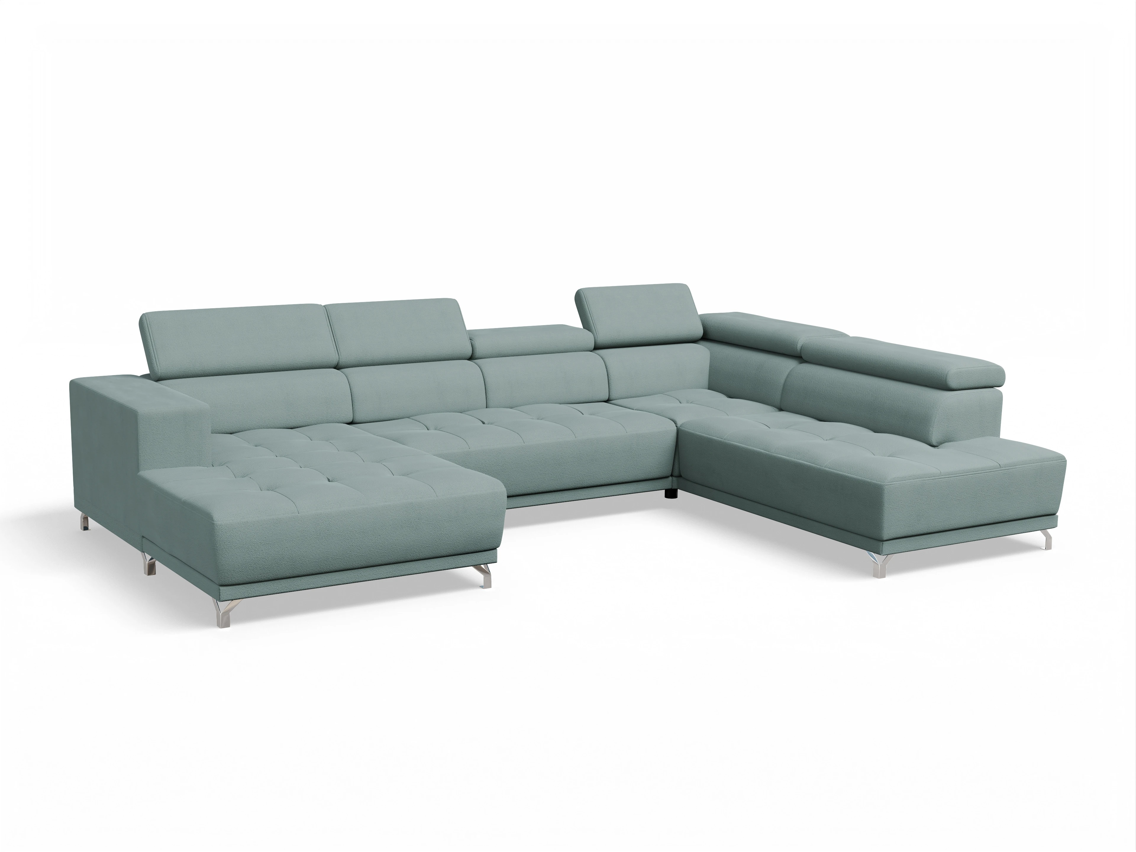 Ansicht des Produktes Colin Wohnlandschaft offen beidseitig in Stoff Blau