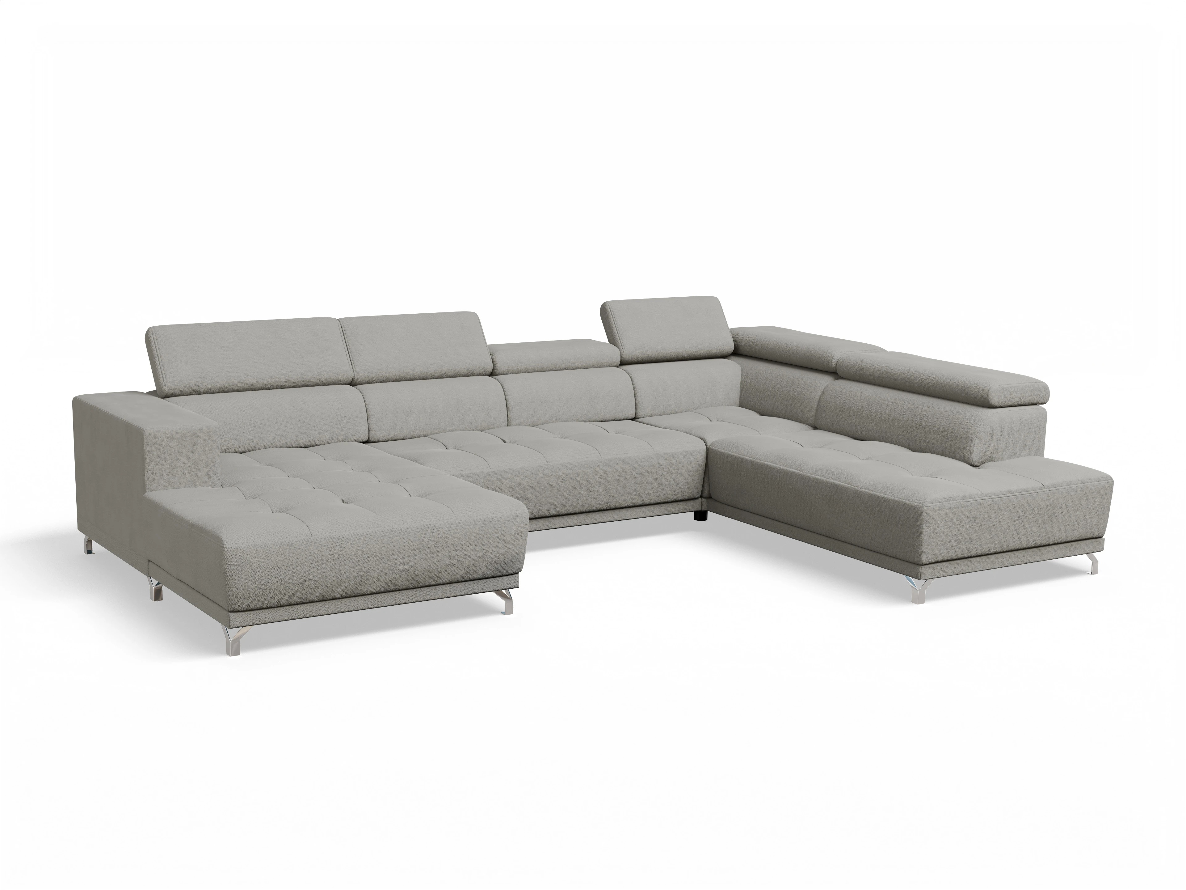 Ansicht des Produktes Colin Wohnlandschaft offen beidseitig in Stoff Grau