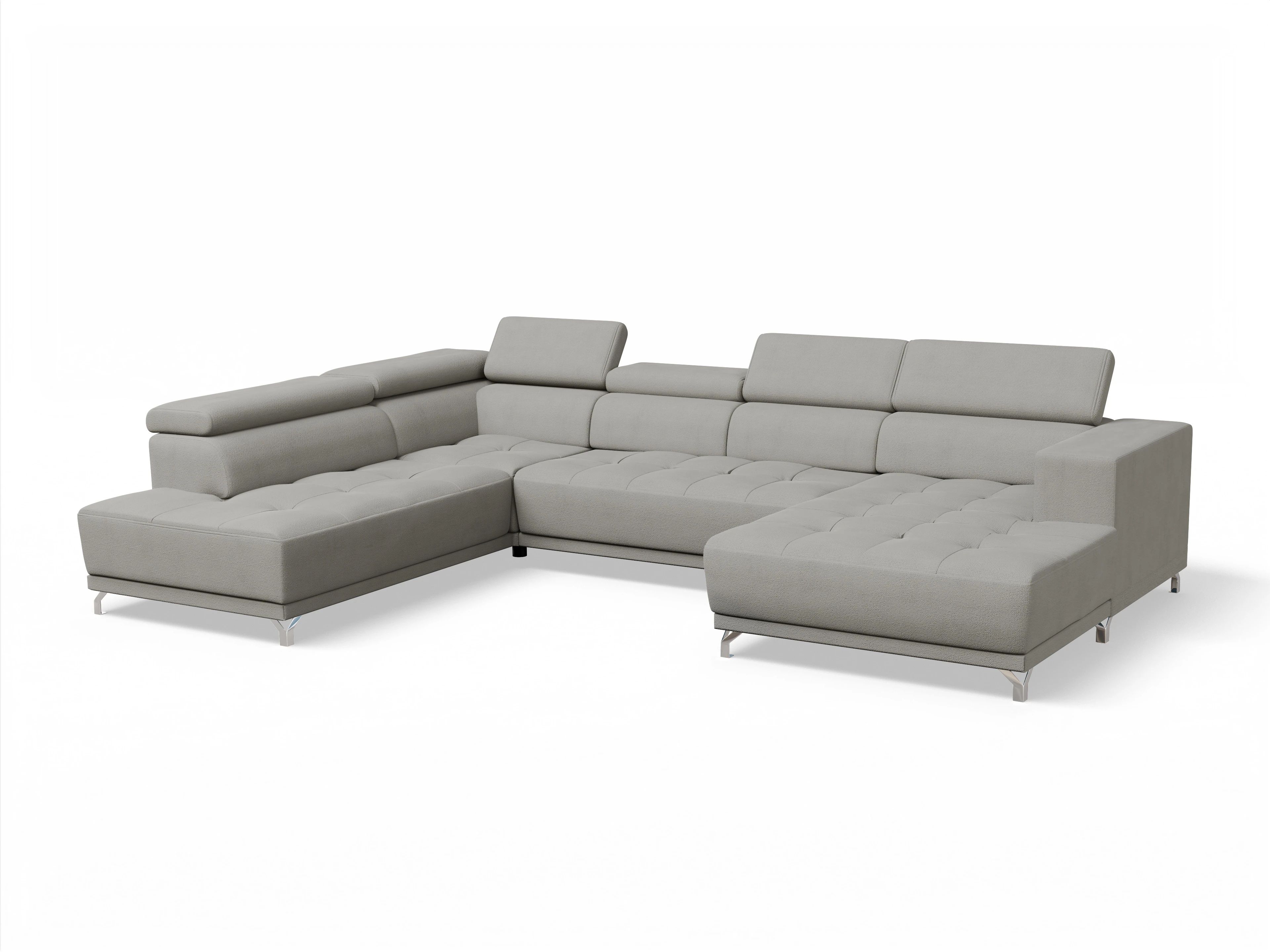 Ansicht des Produktes Colin Wohnlandschaft offen beidseitig in Stoff Grau