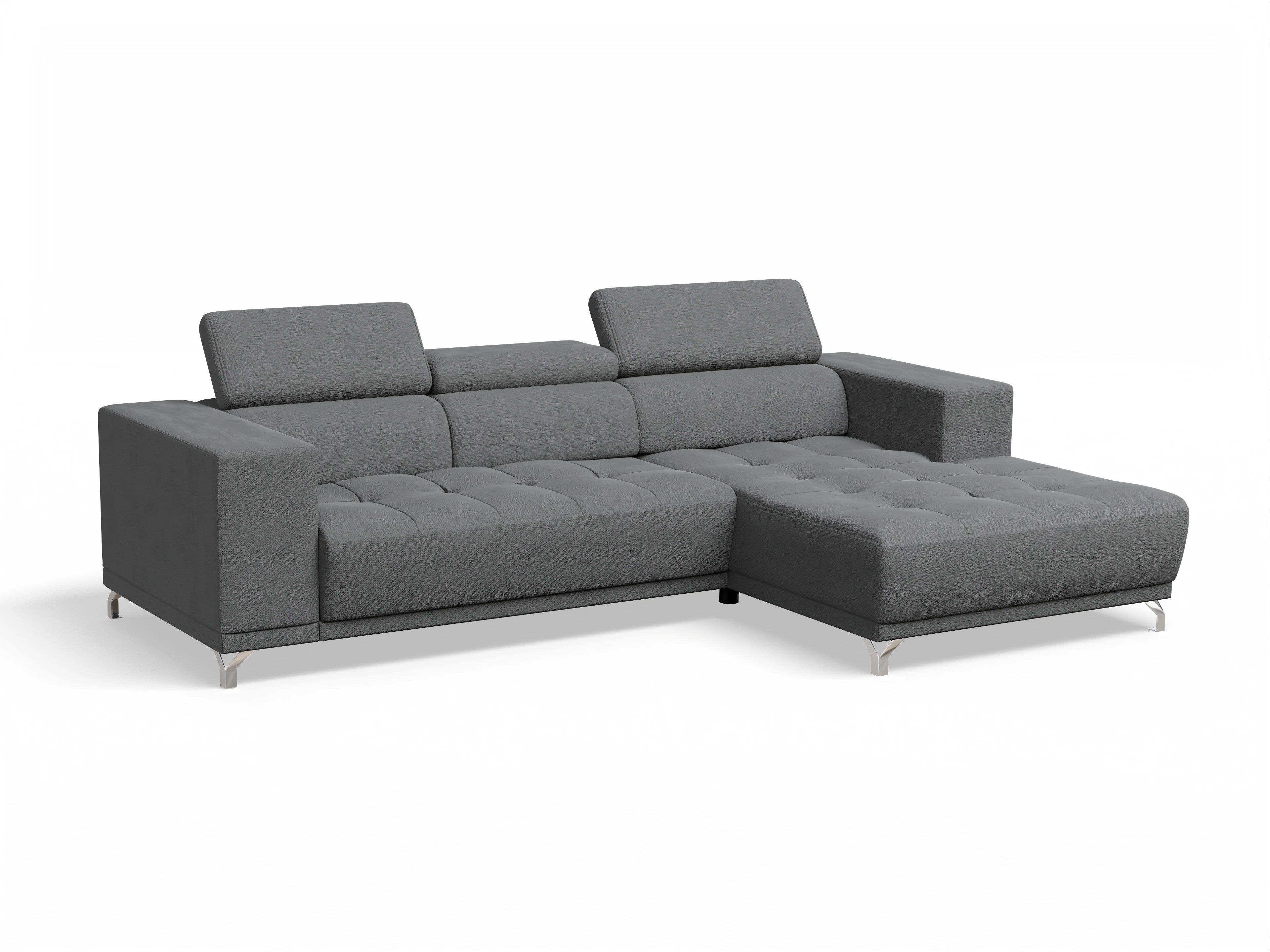 Colin LO Small R Ansicht des Produktes Colin Ecksofa rechts Abschluss offen in Stoff Grau