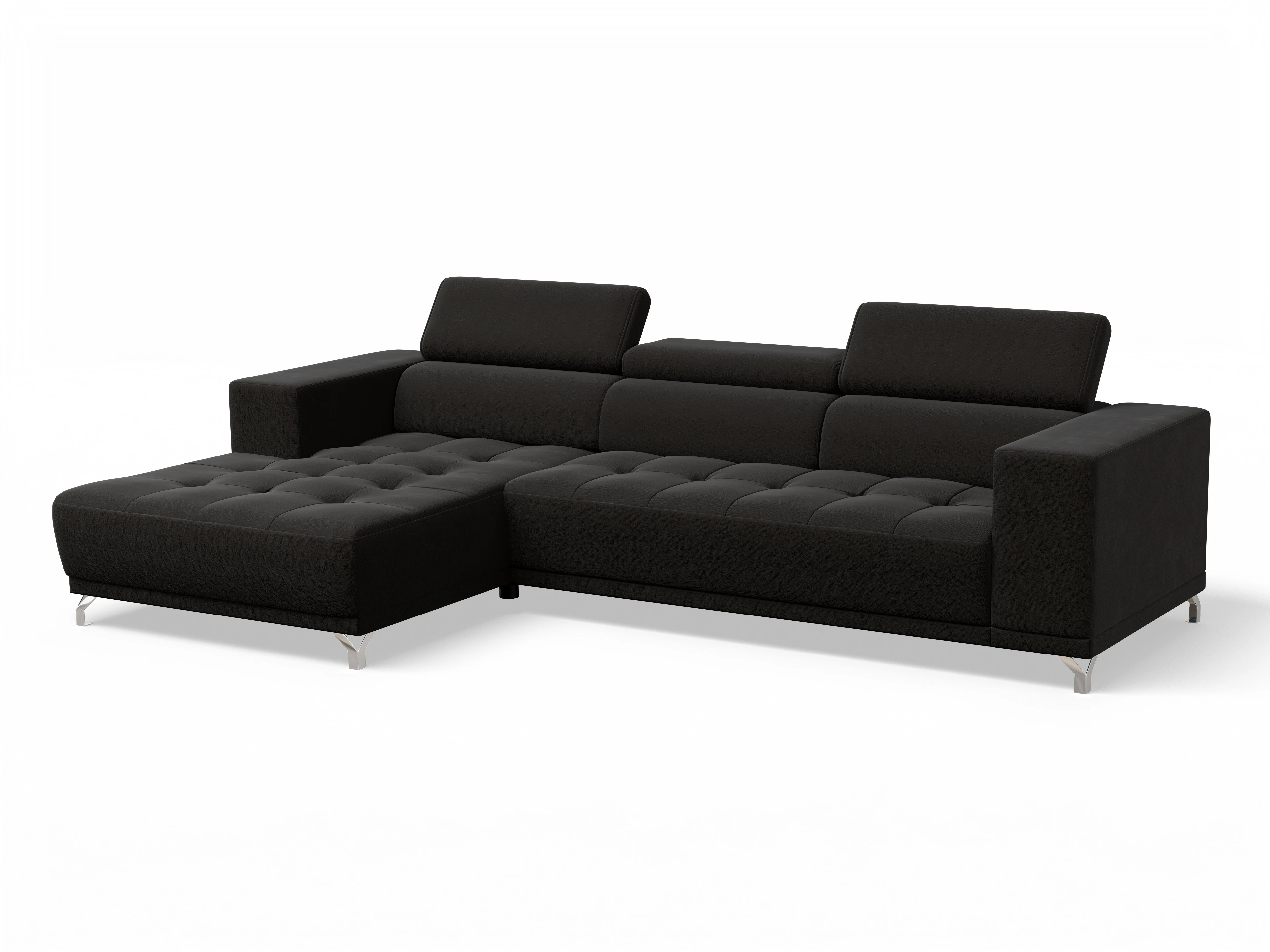 Ansicht des Produktes Colin Ecksofa links Abschluss offen in Stoff Braun