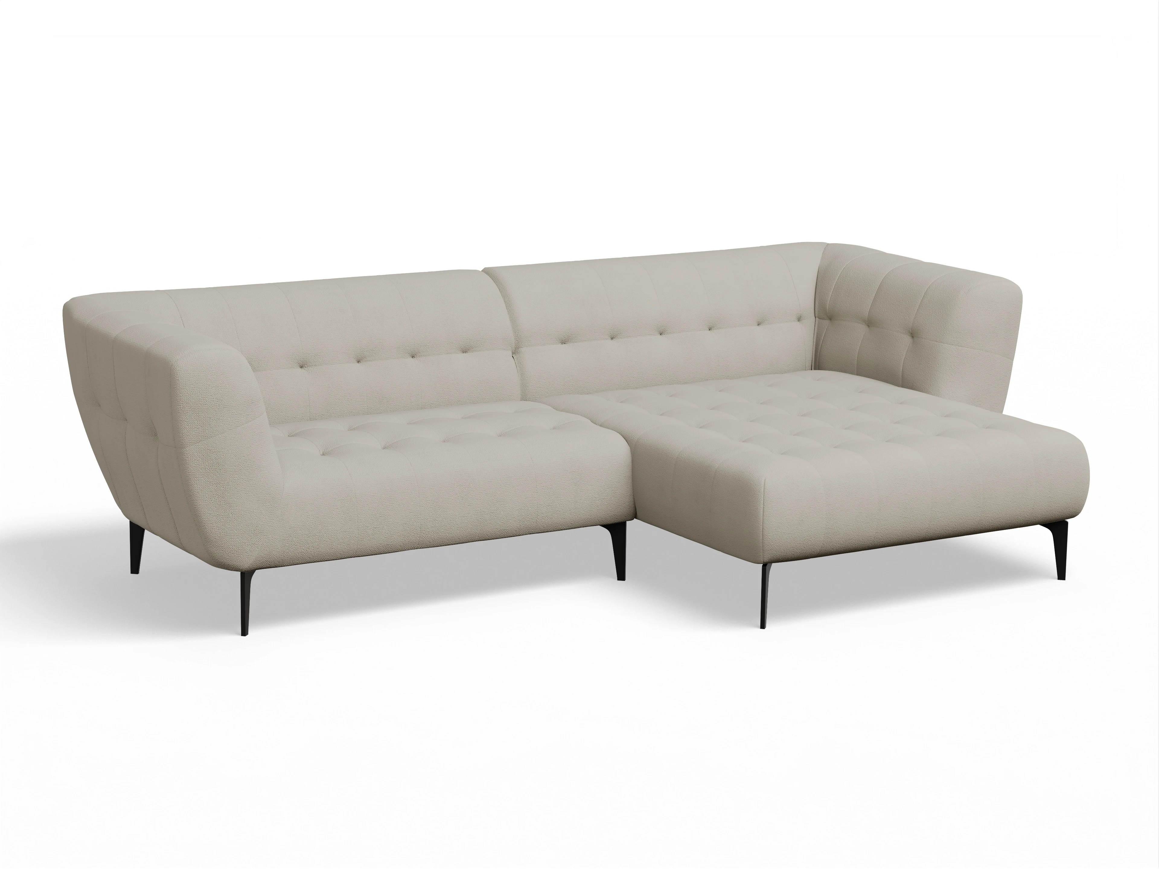 Ansicht des Produktes Vera Ecksofa rechts Abschluss offen in Stoff Beige