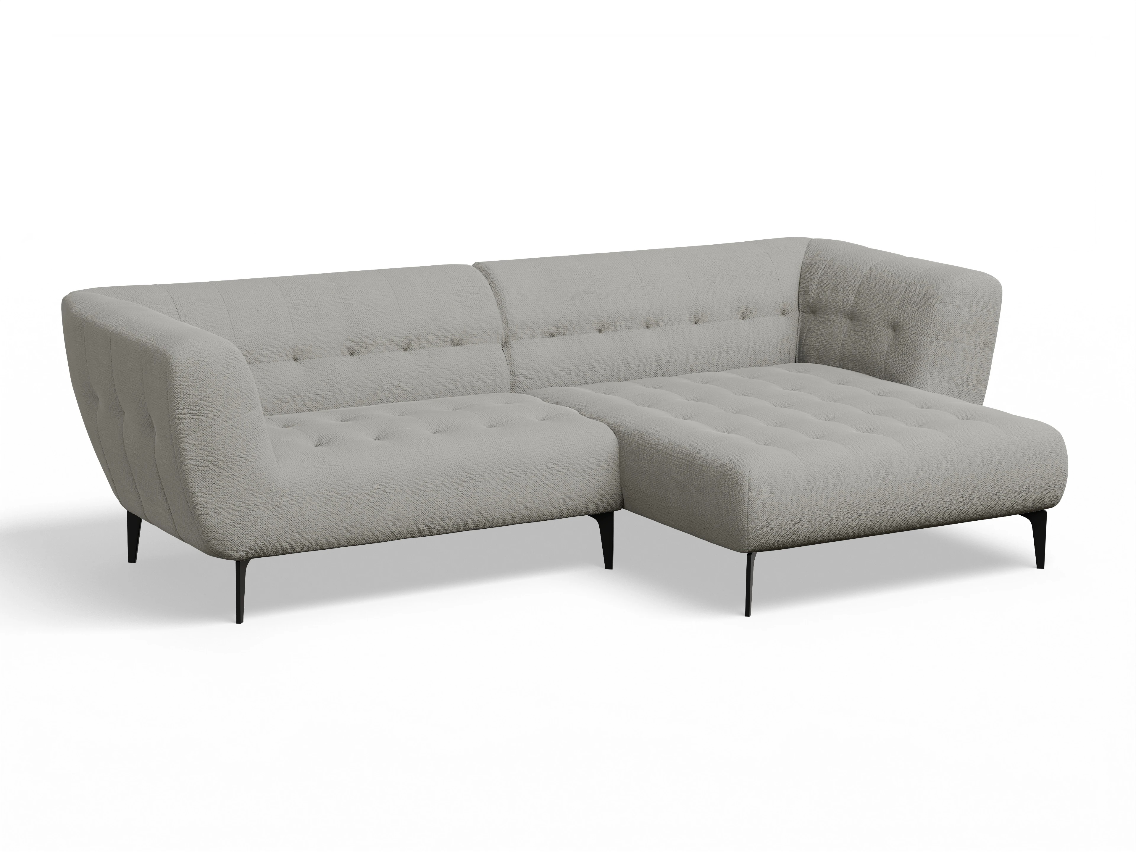 Ansicht des Produktes Vera Ecksofa rechts Abschluss offen in Stoff Grau