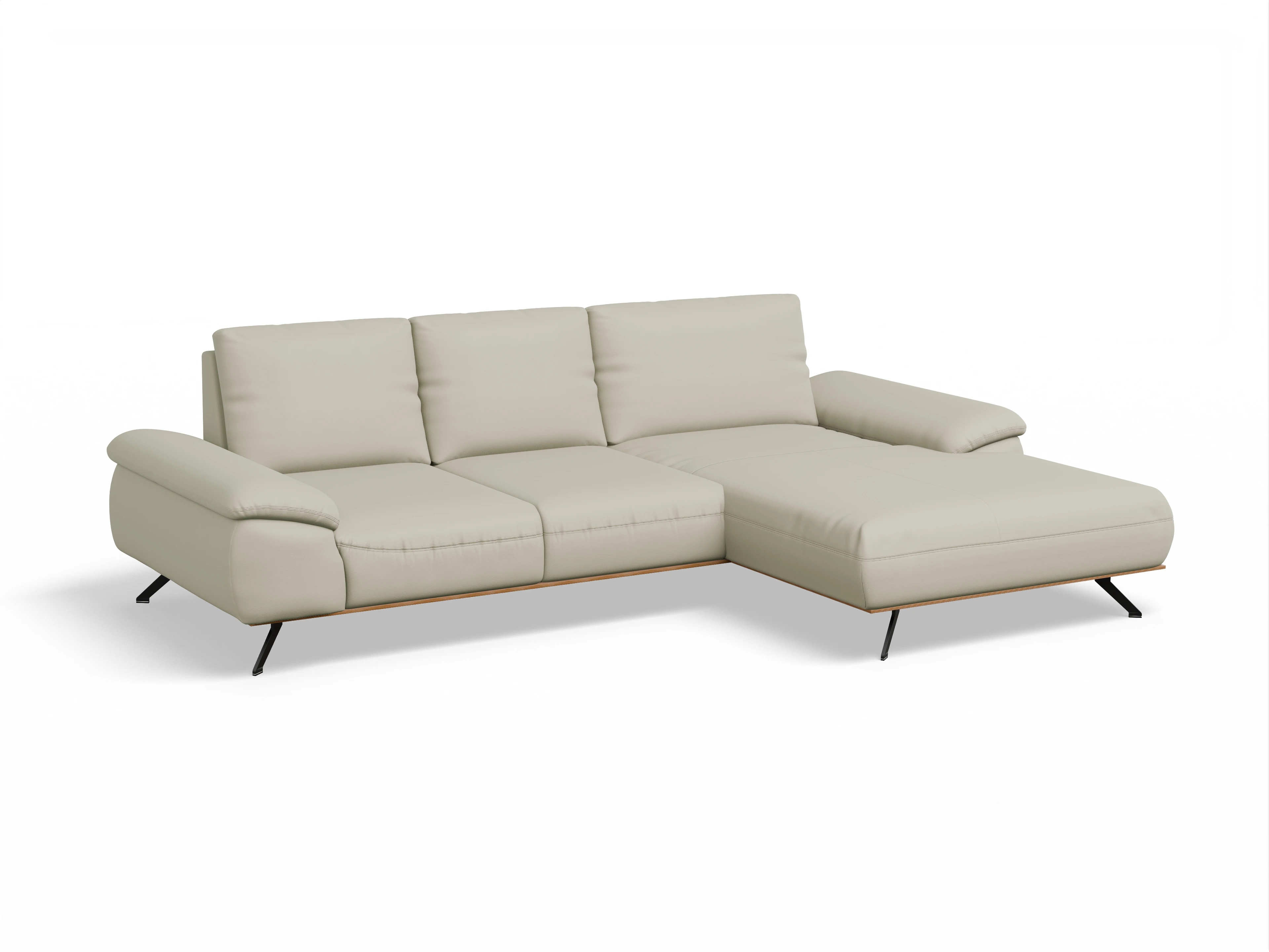 Ansicht des Produktes SC Select 1029 Ecksofa rechts Abschluss offen in Leder Beige