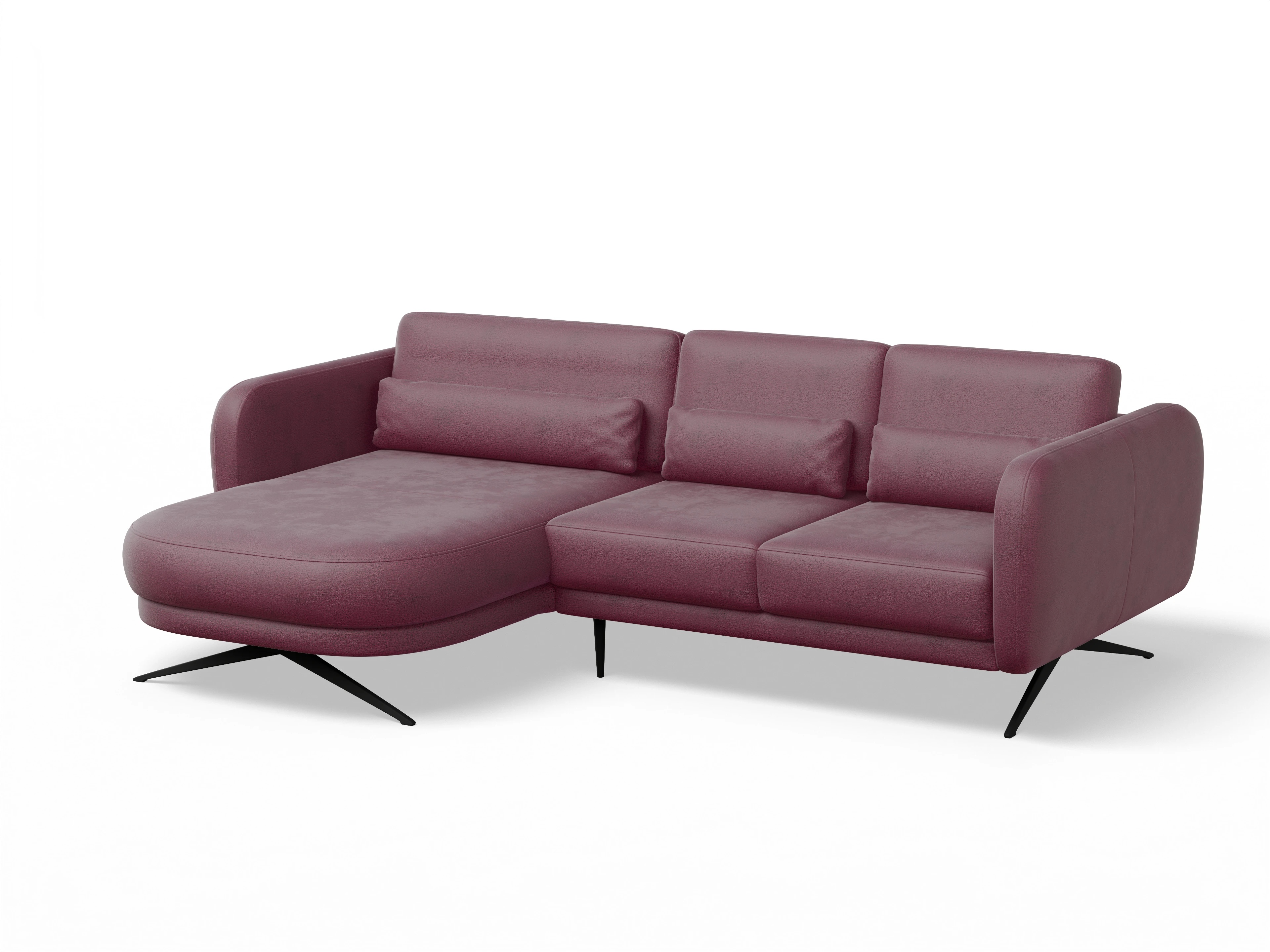 Malaga OT Small L Ansicht des Produktes Malaga Ecksofa links Abschluss offen in Stoff Rot
