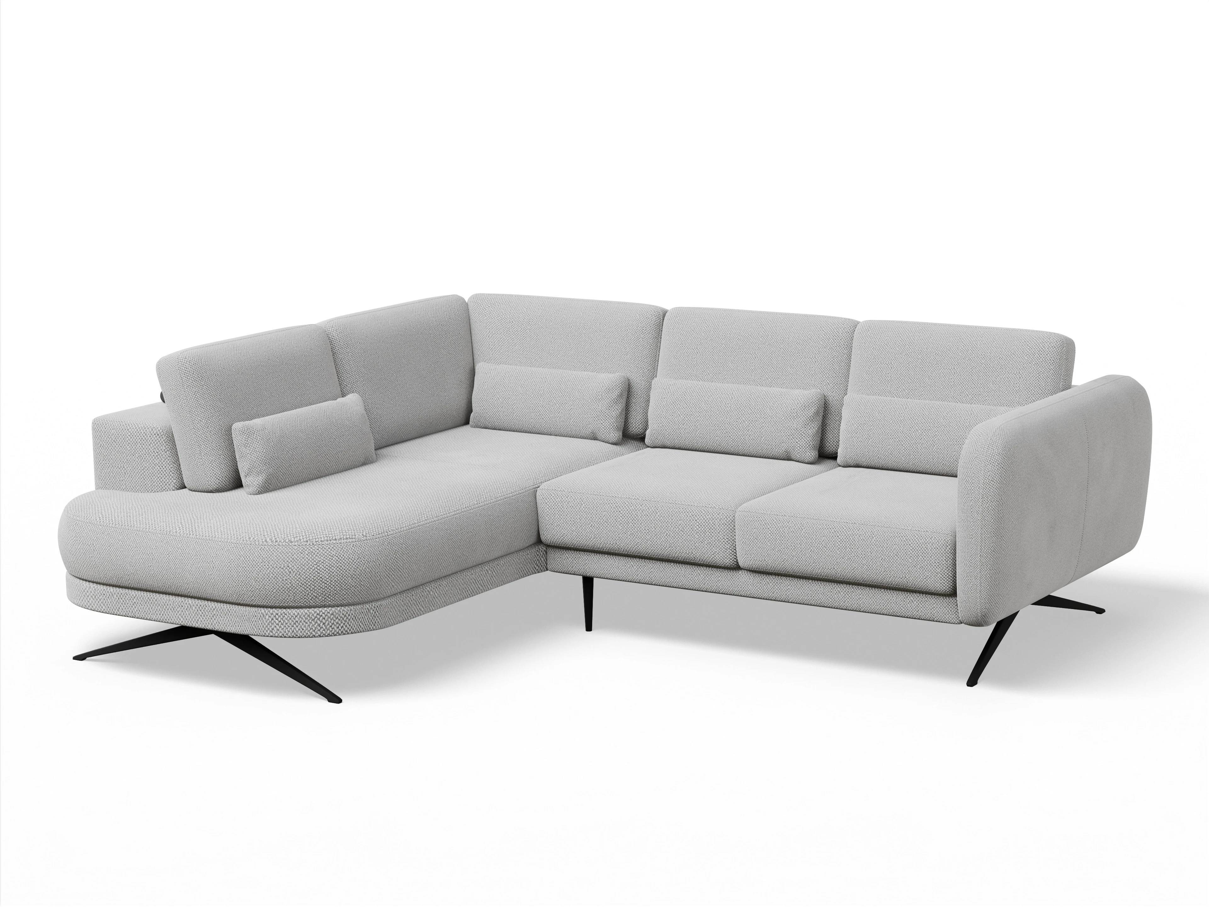 Ansicht des Produktes Malaga Ecksofa links Abschluss offen in Stoff Beige