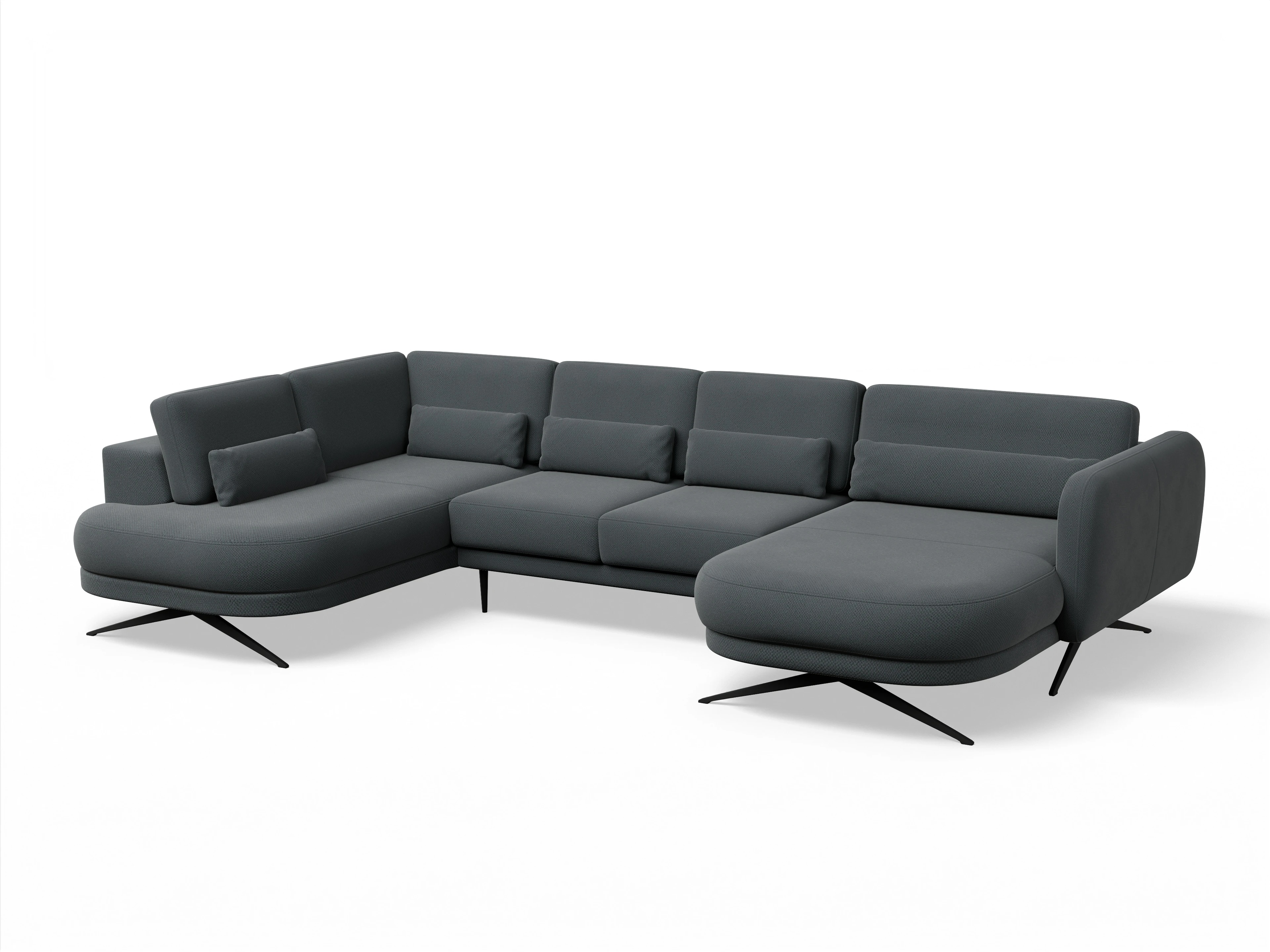 Ansicht des Produktes Malaga Wohnlandschaft offen beidseitig in Stoff Grau