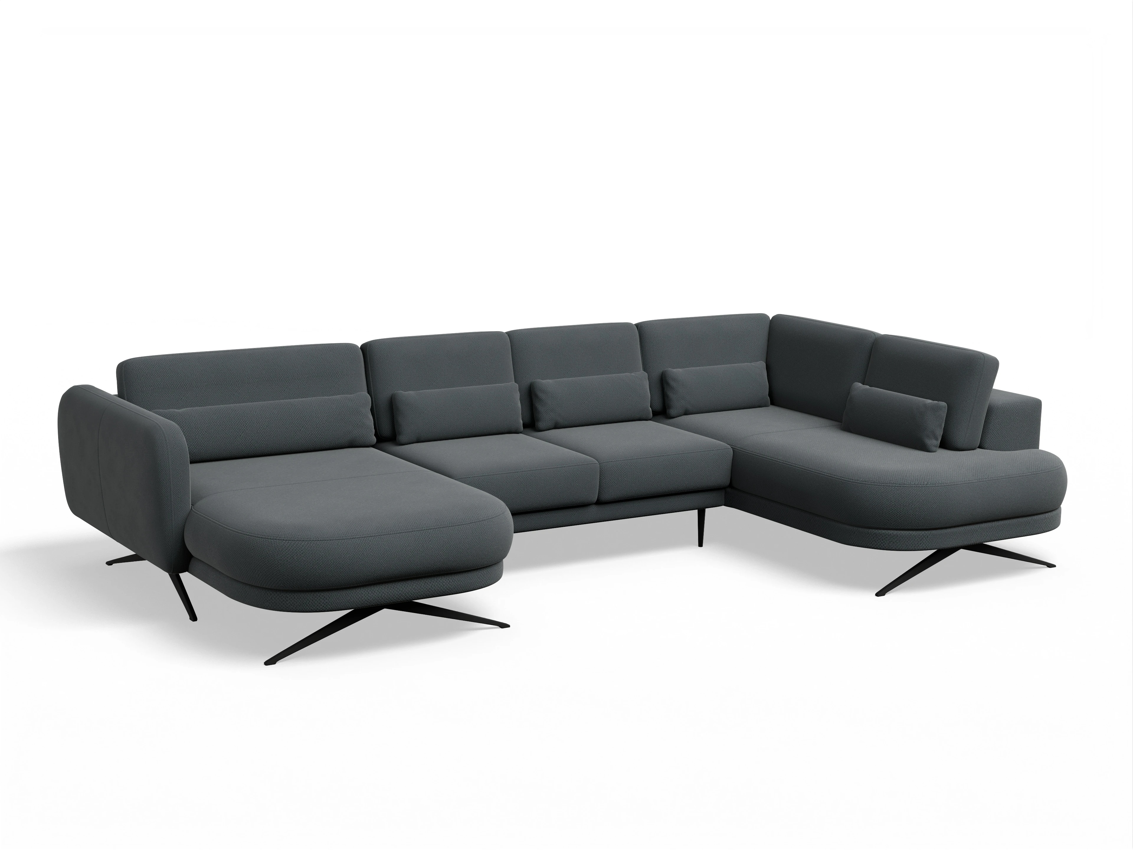 Ansicht des Produktes Malaga Wohnlandschaft offen beidseitig in Stoff Grau