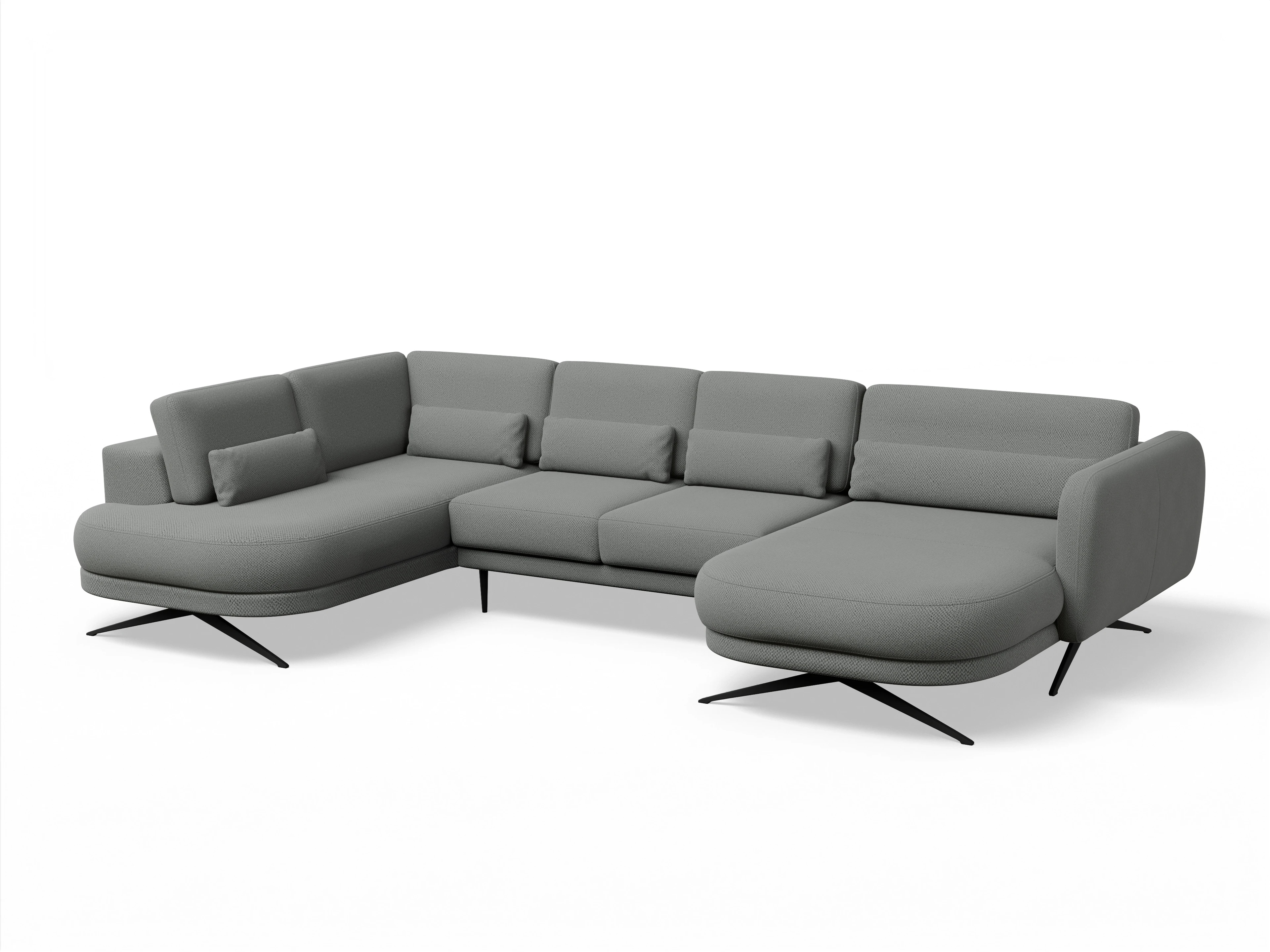 Ansicht des Produktes Malaga Wohnlandschaft offen beidseitig in Stoff Grau