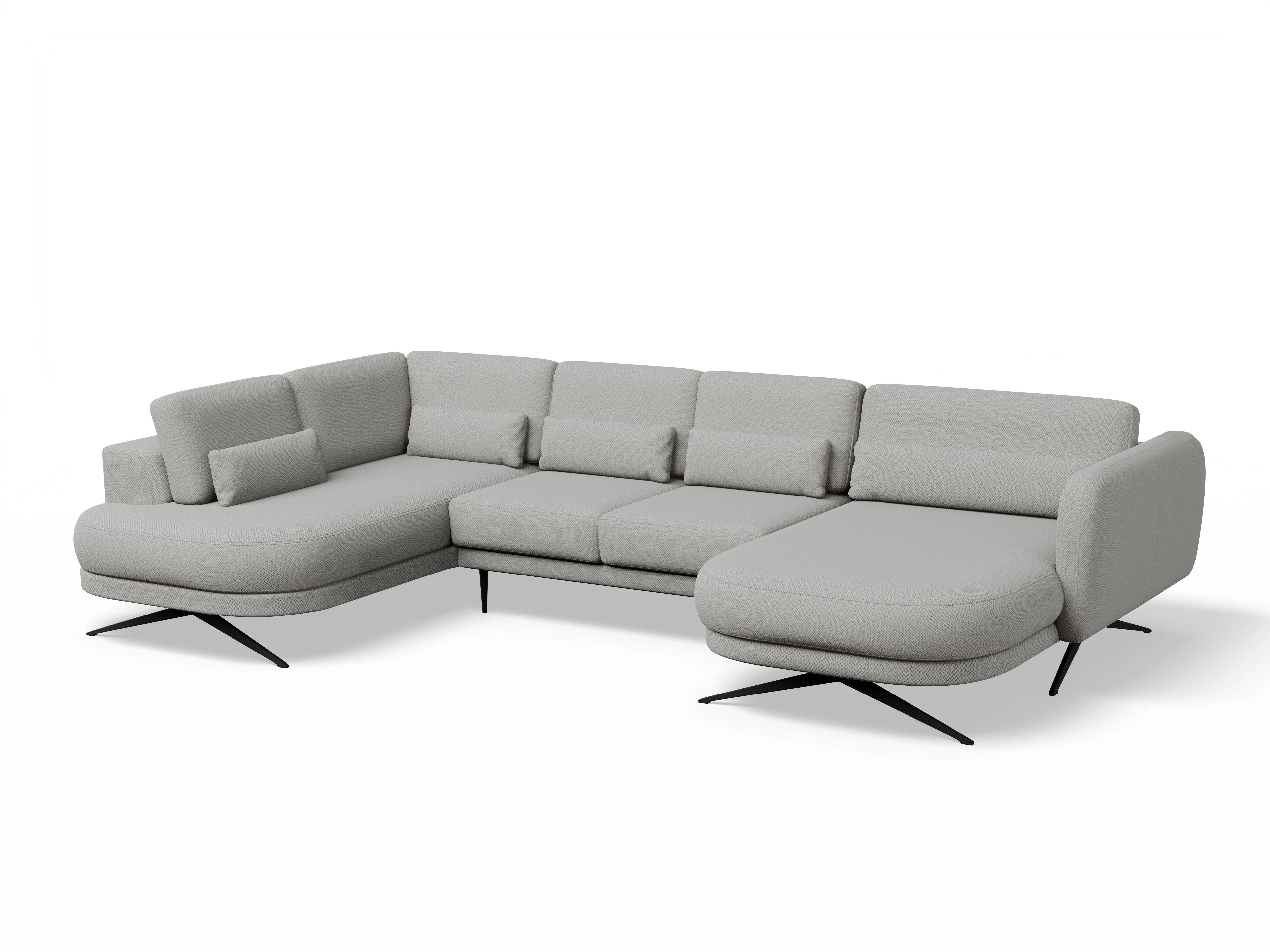 Ansicht des Produktes Malaga Wohnlandschaft offen beidseitig in Stoff Grau