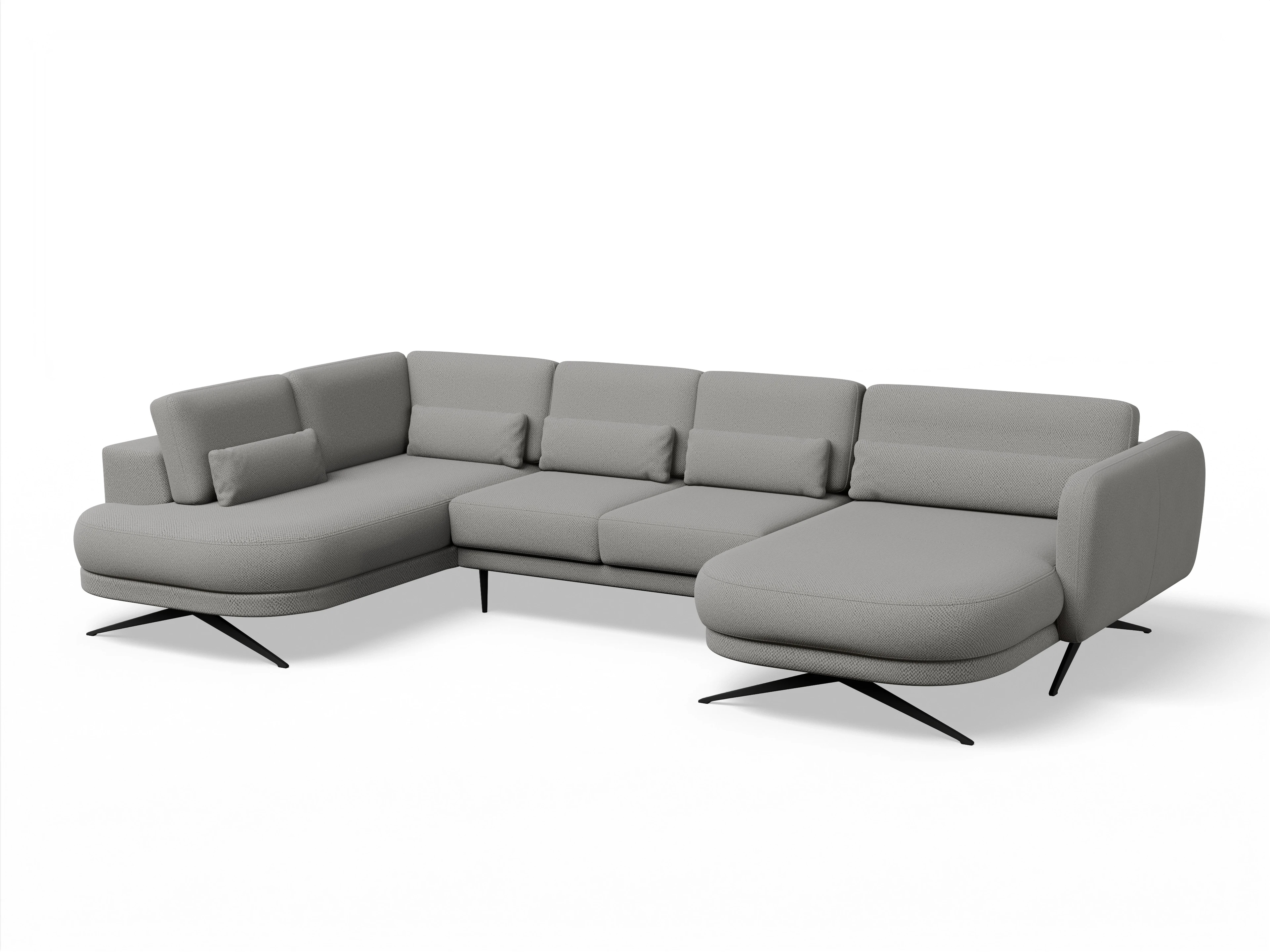 Ansicht des Produktes Malaga Wohnlandschaft offen beidseitig in Stoff Grau