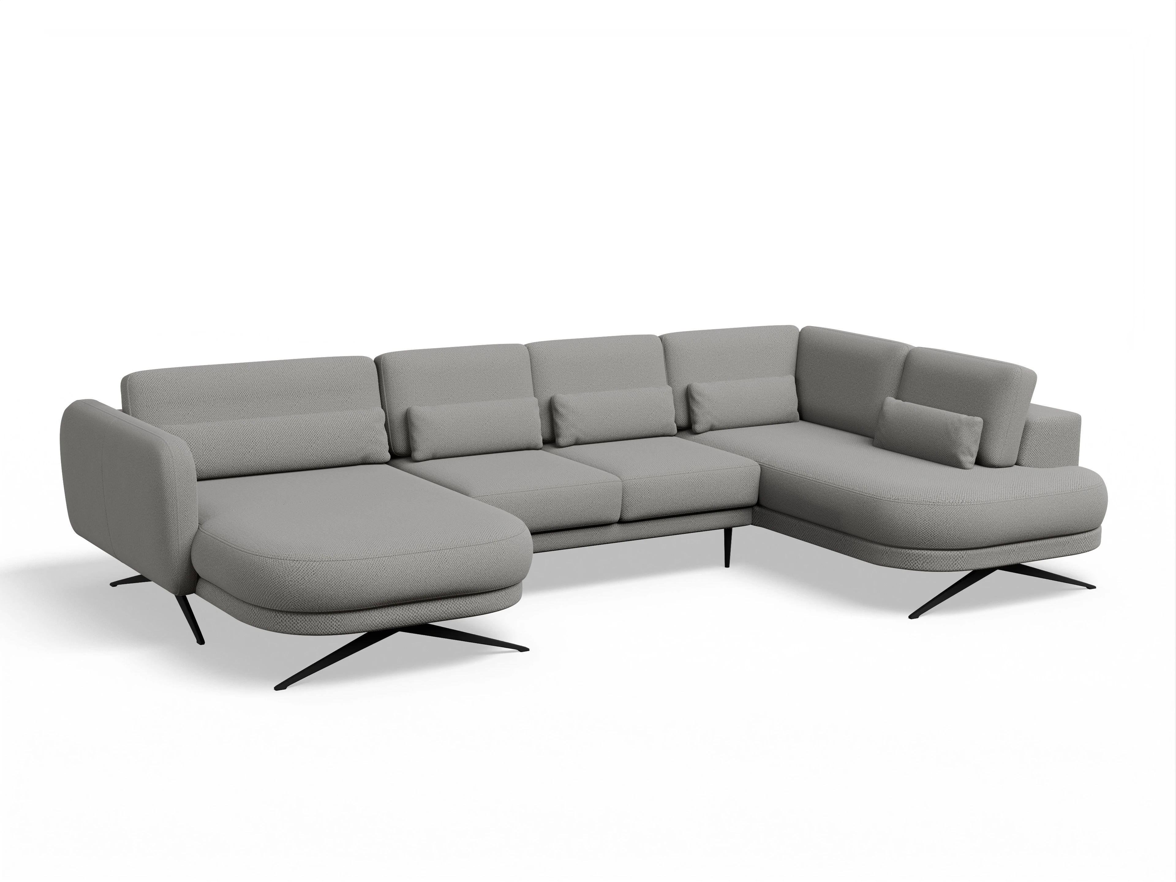 Ansicht des Produktes Malaga Wohnlandschaft offen beidseitig in Stoff Grau