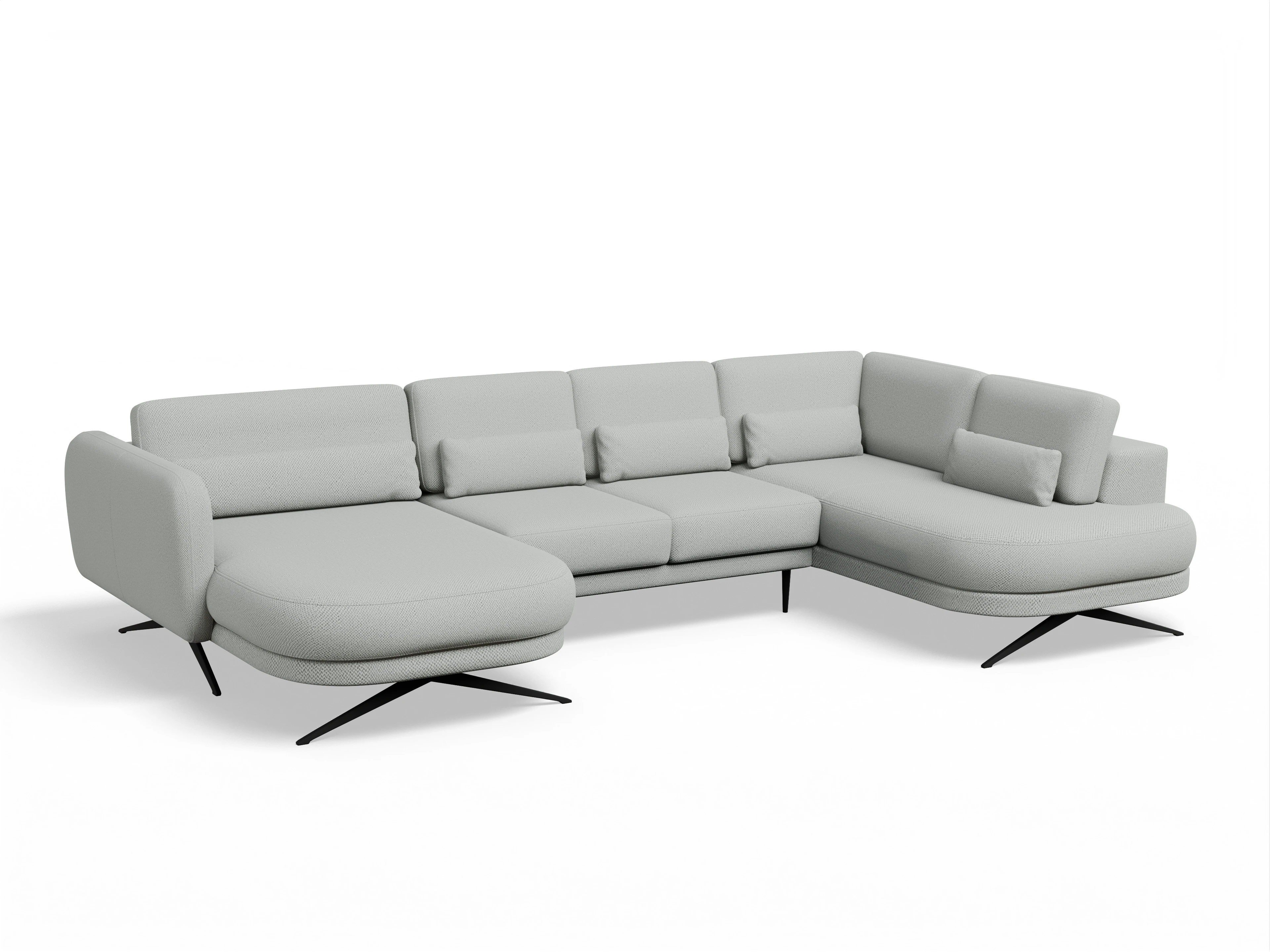 Ansicht des Produktes Malaga Wohnlandschaft offen beidseitig in Stoff Grau