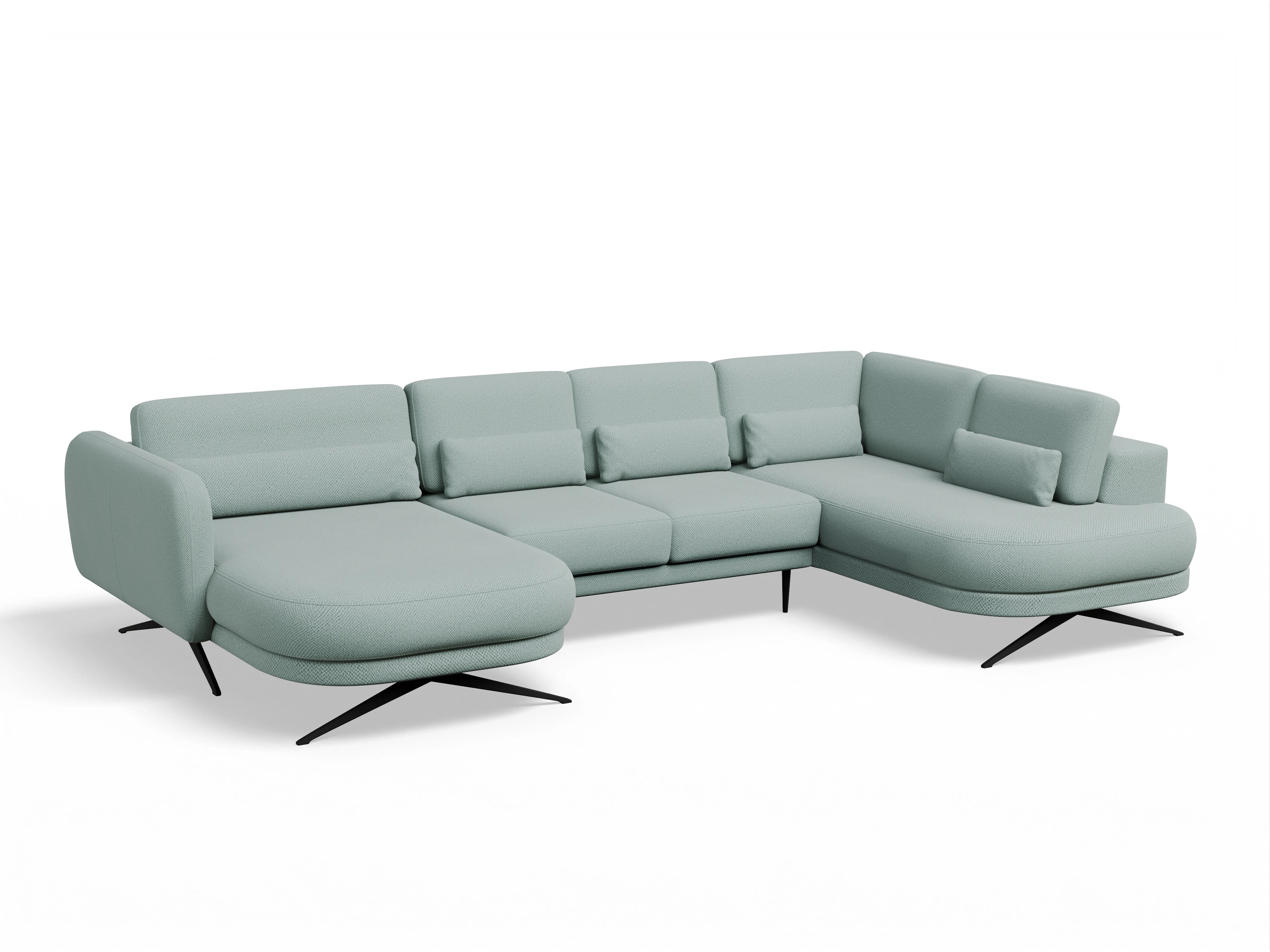 Ansicht des Produktes Malaga Wohnlandschaft offen beidseitig in Stoff Blau