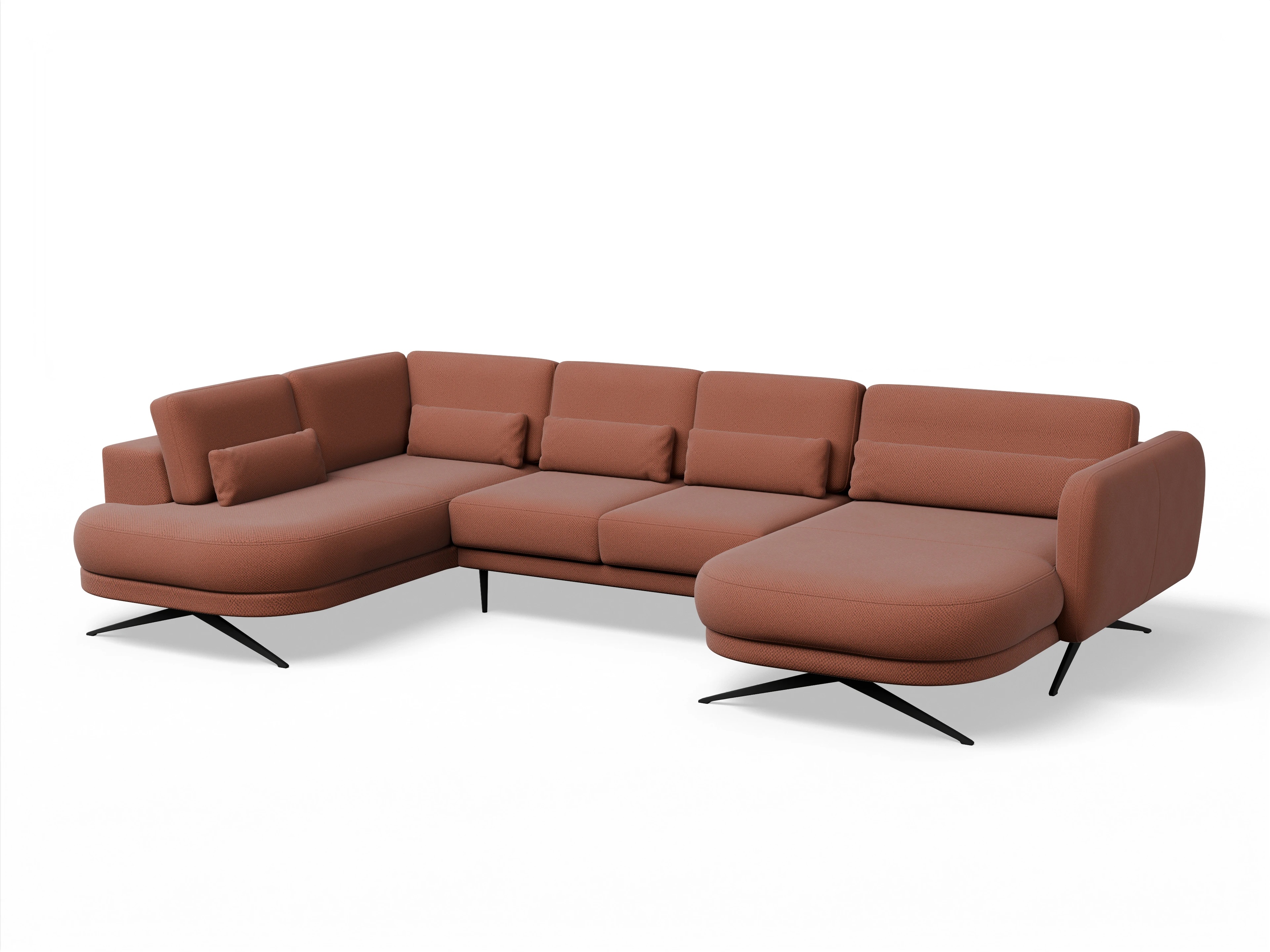 Ansicht des Produktes Malaga Wohnlandschaft offen beidseitig in Stoff Braun