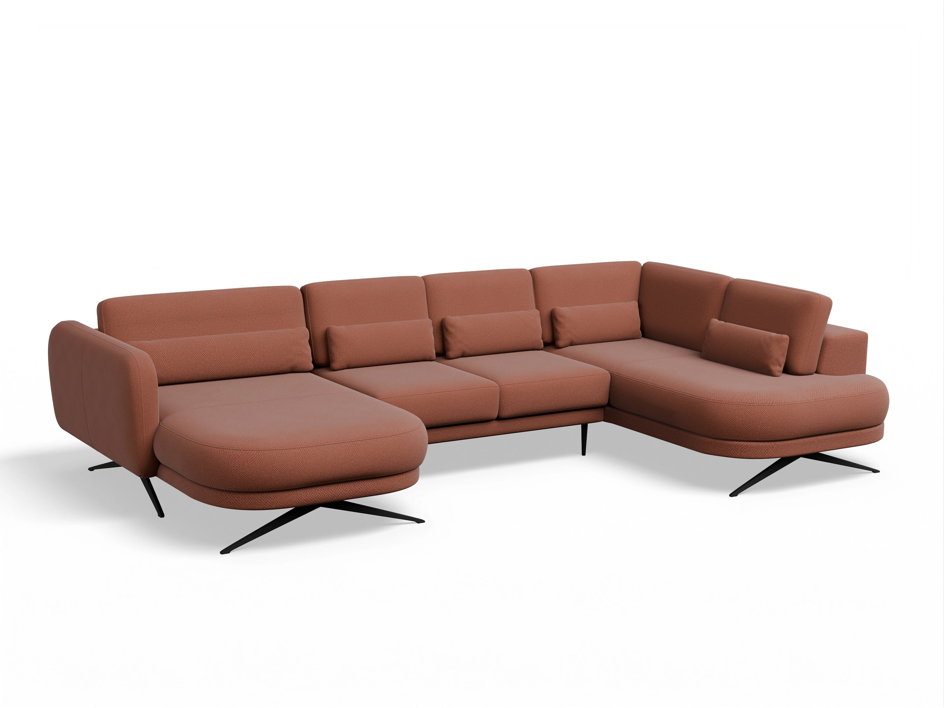 Ansicht des Produktes Malaga Wohnlandschaft offen beidseitig in Stoff Braun