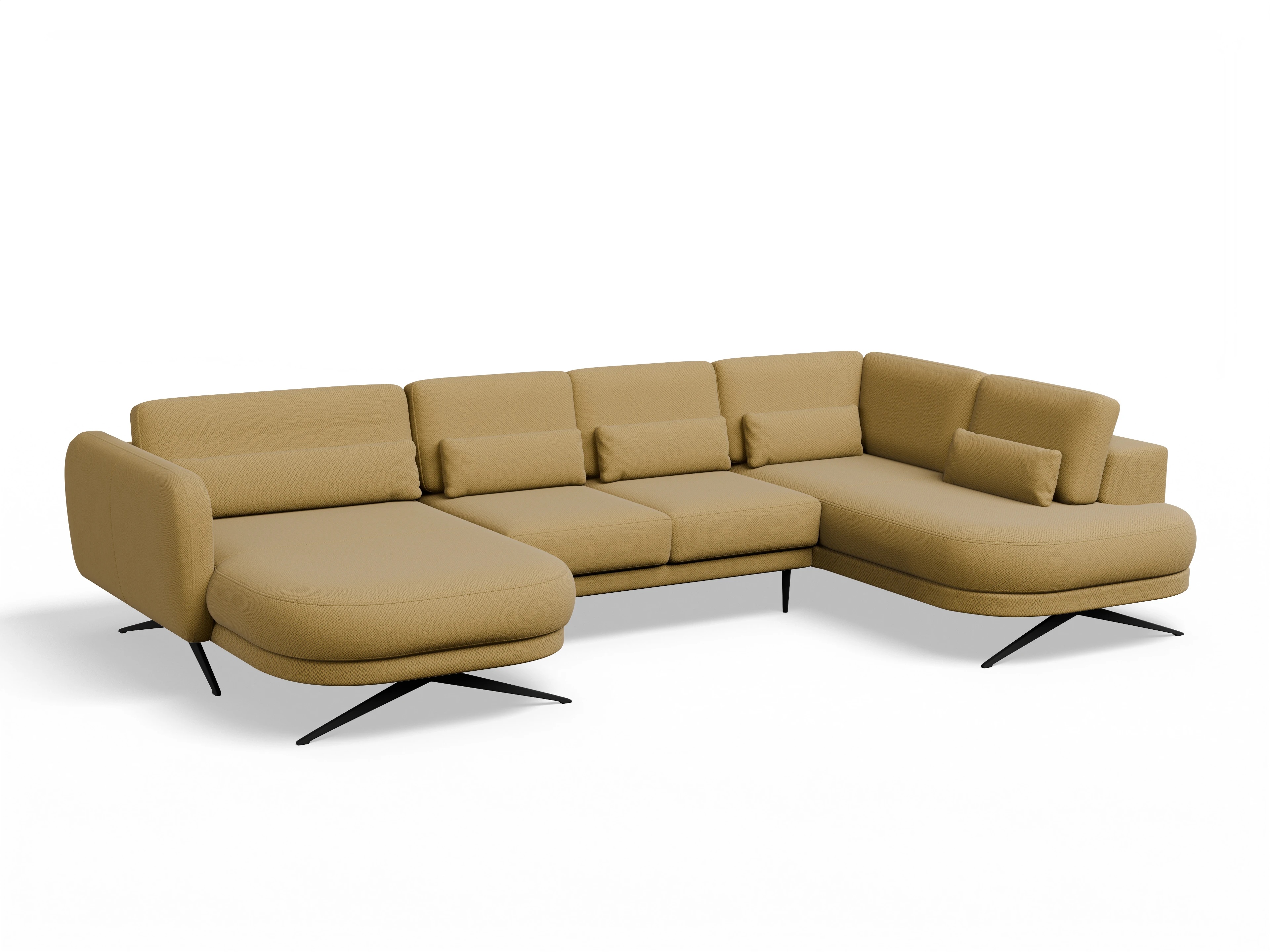 Ansicht des Produktes Malaga Wohnlandschaft offen beidseitig in Stoff Gelb