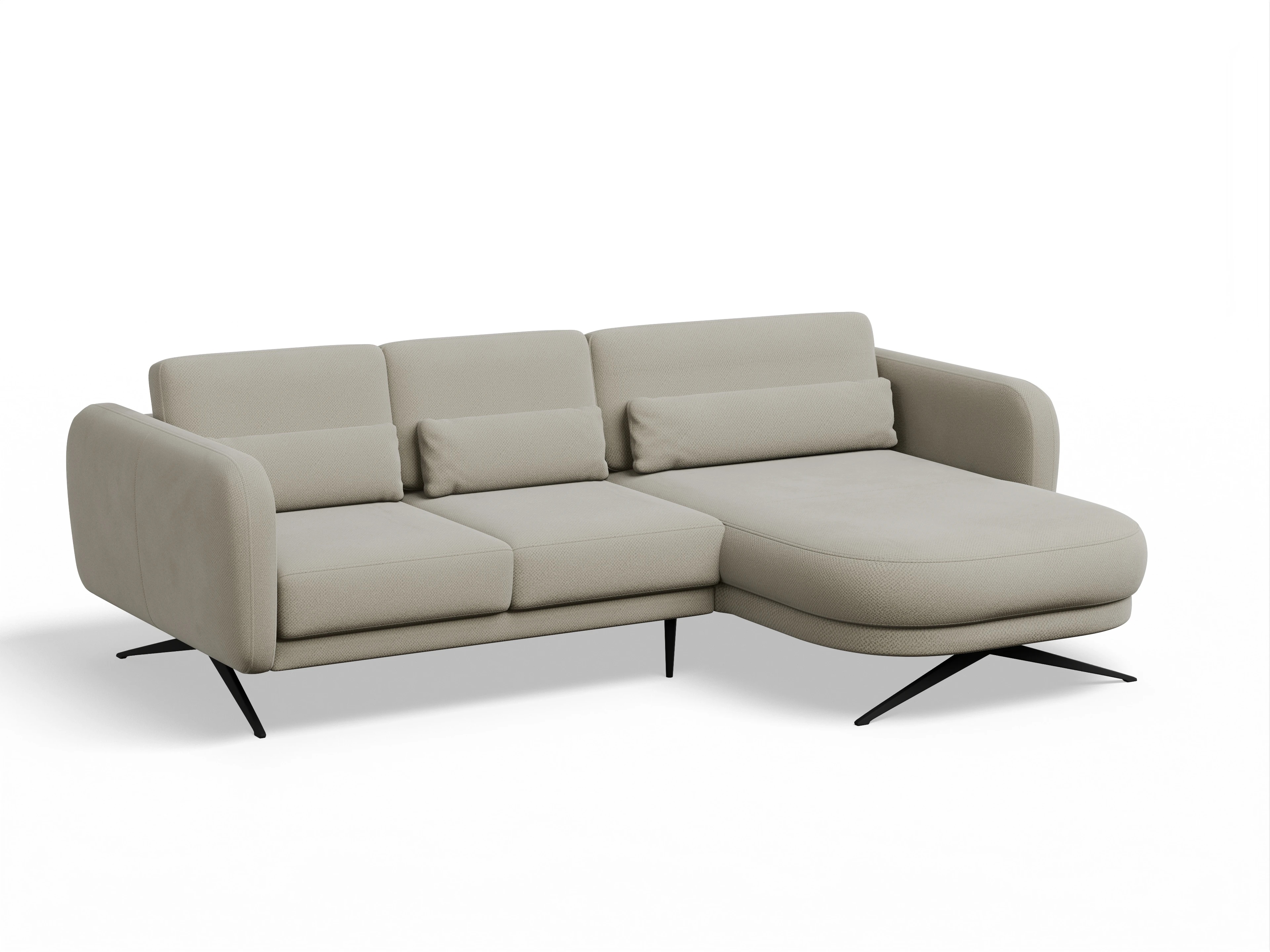 Ansicht des Produktes Malaga Ecksofa rechts Abschluss offen in Stoff Braun