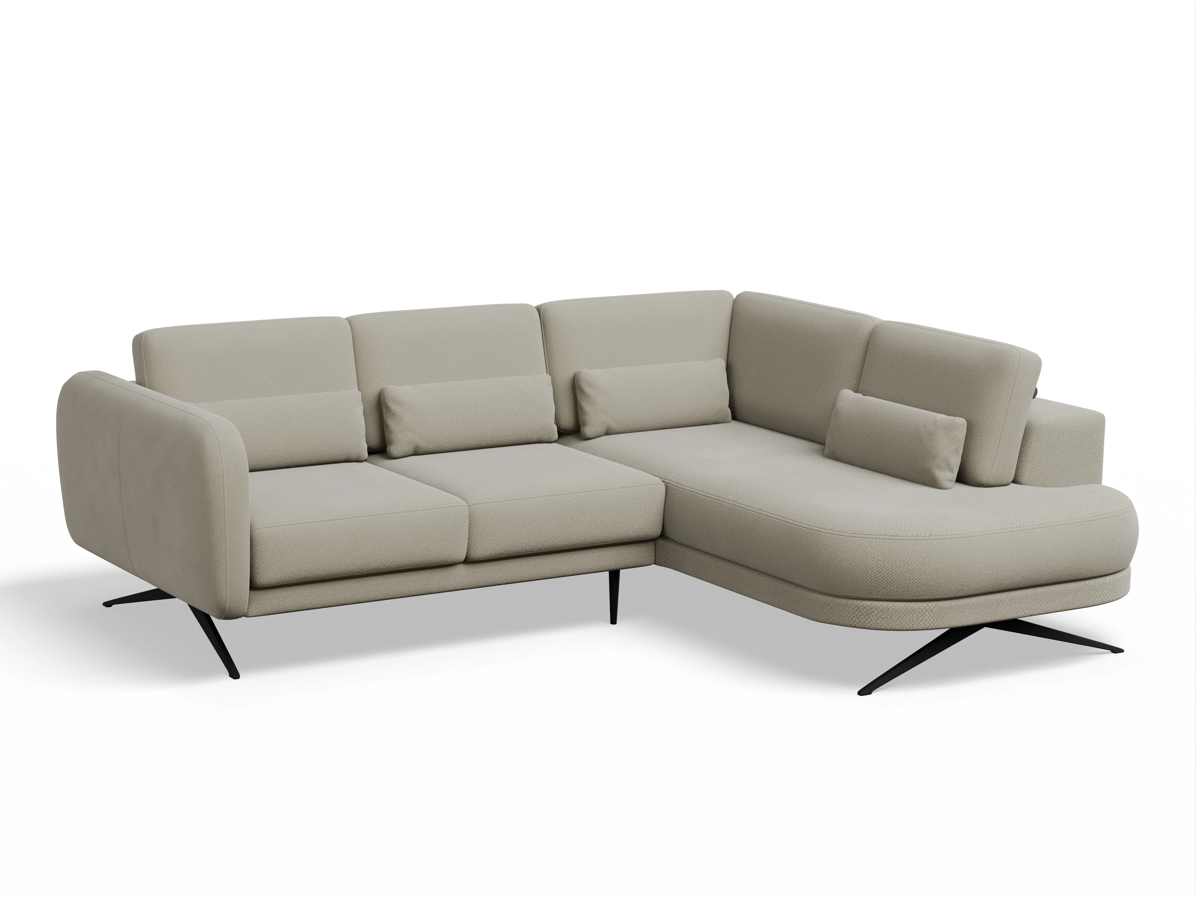 Ansicht des Produktes Malaga Ecksofa rechts Abschluss offen in Stoff Braun