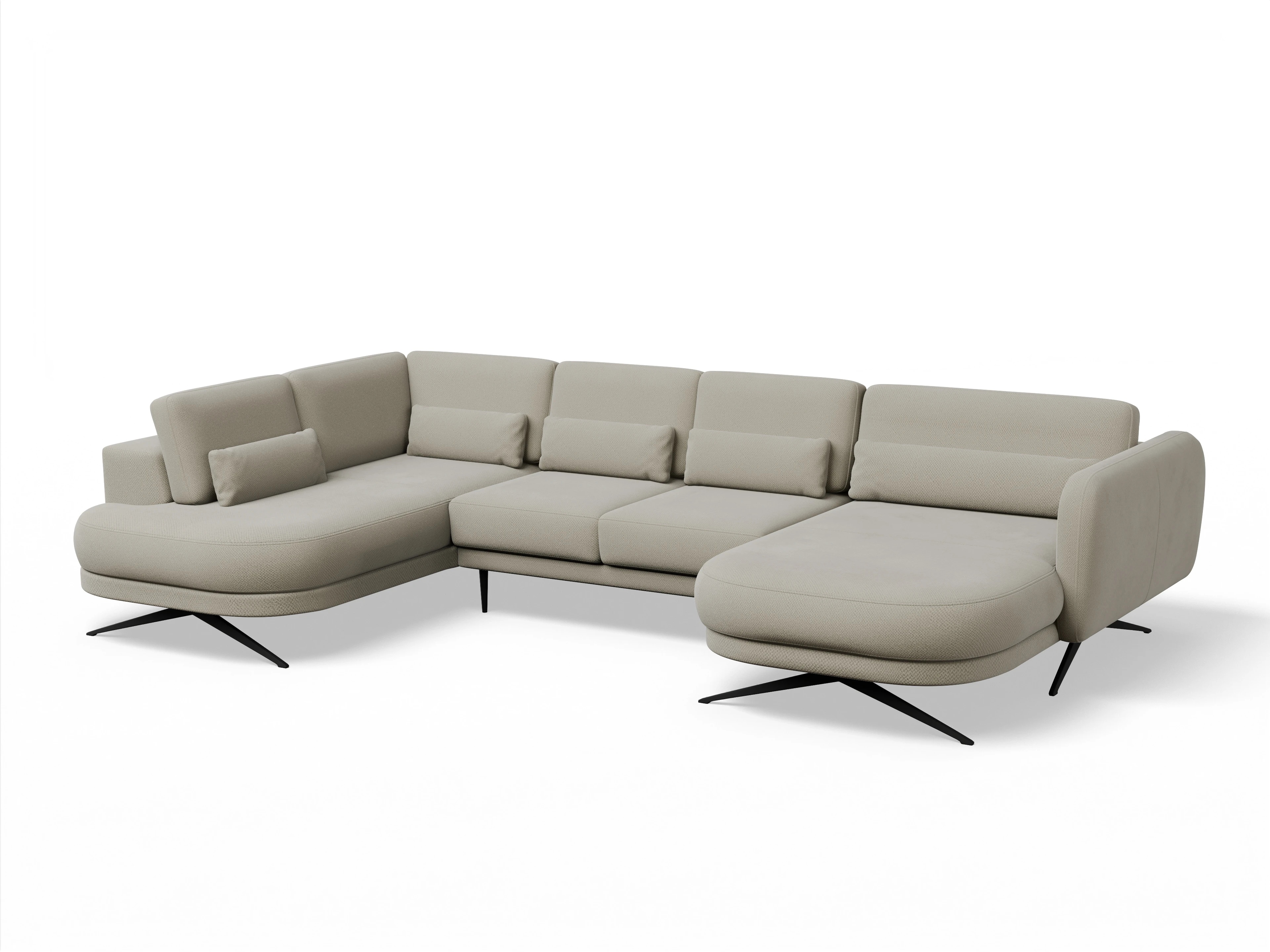 Ansicht des Produktes Malaga Wohnlandschaft offen beidseitig in Stoff Braun