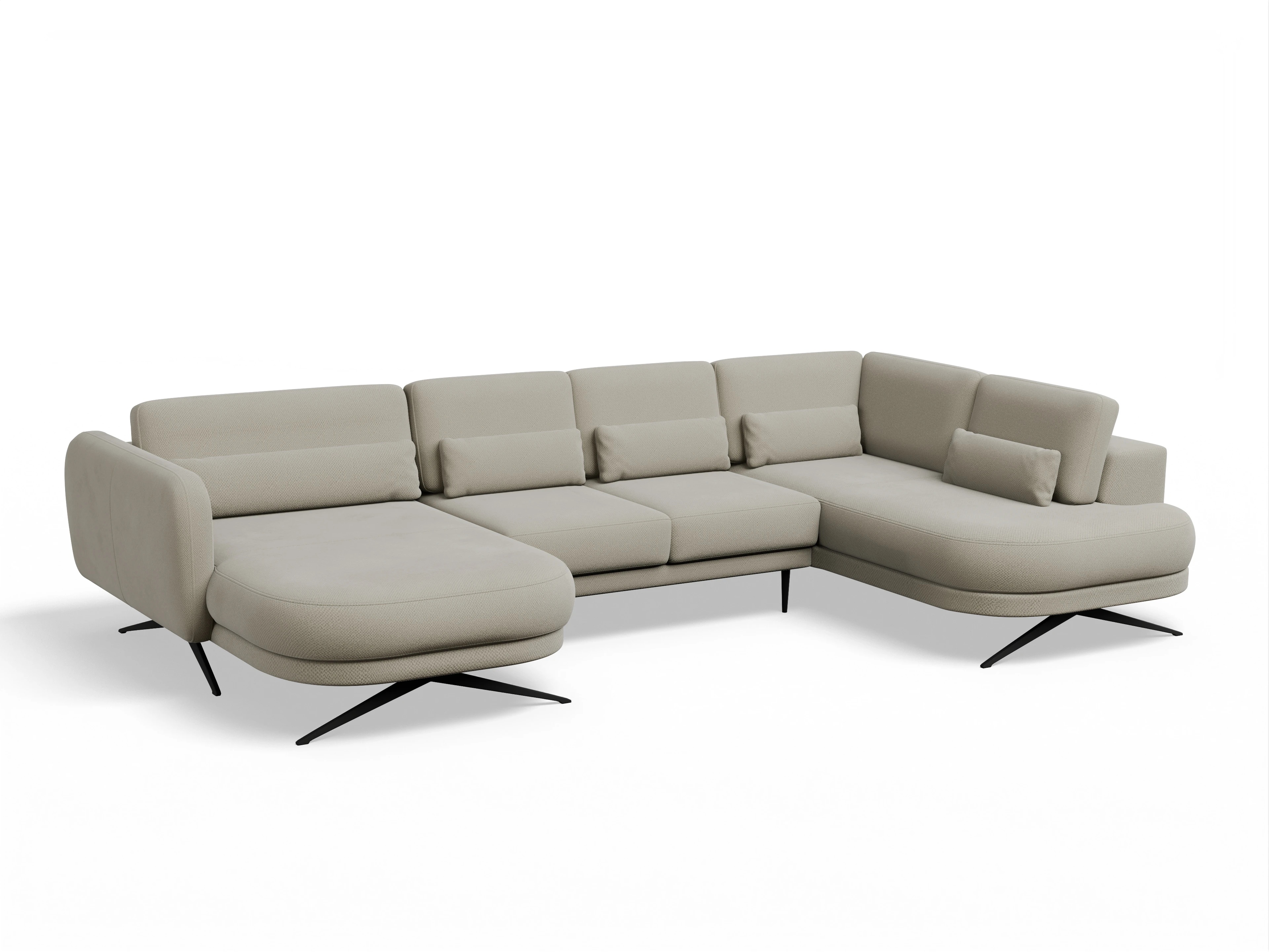 Ansicht des Produktes Malaga Wohnlandschaft offen beidseitig in Stoff Braun