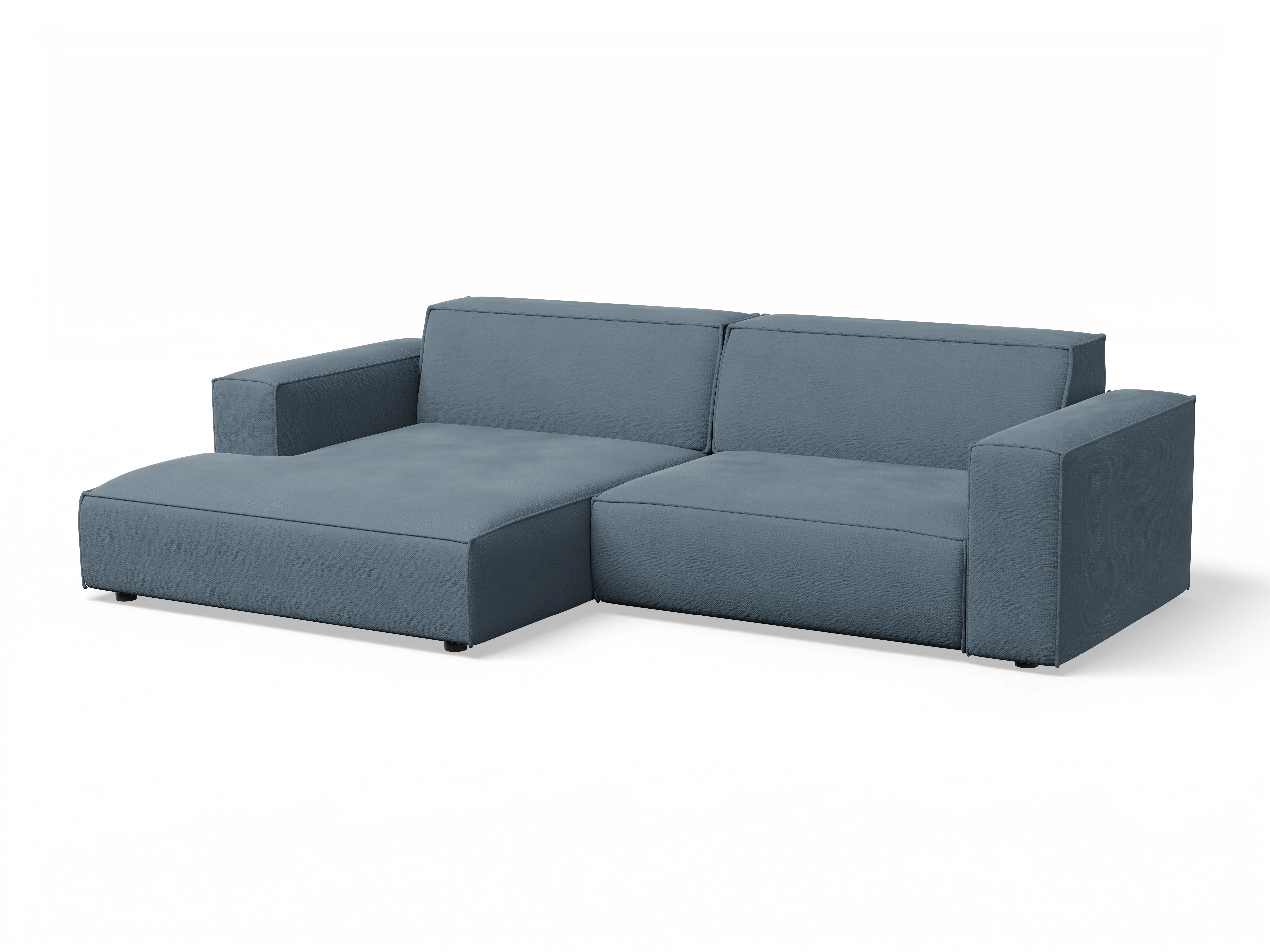 Ansicht des Produktes Claas-O Ecksofa links Abschluss offen in Stoff Blau