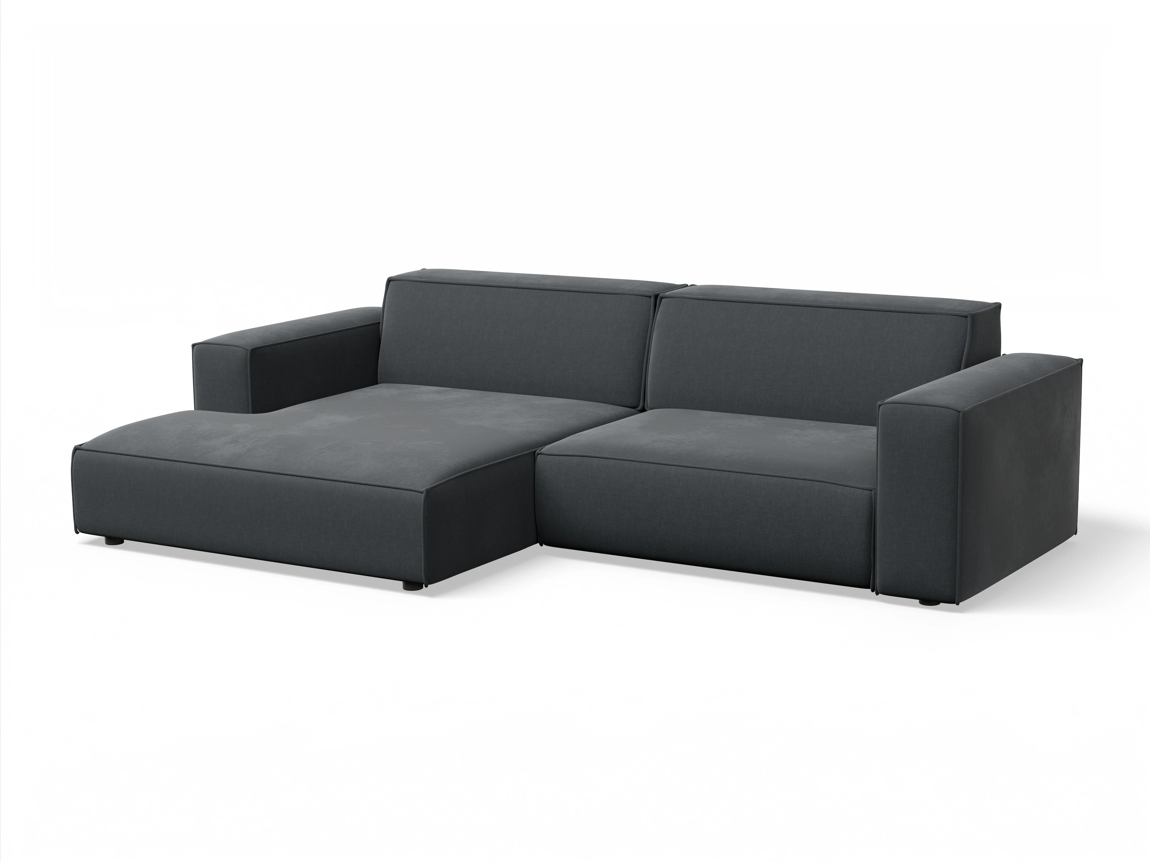 Ansicht des Produktes Claas-O Ecksofa links Abschluss offen in Stoff Grau