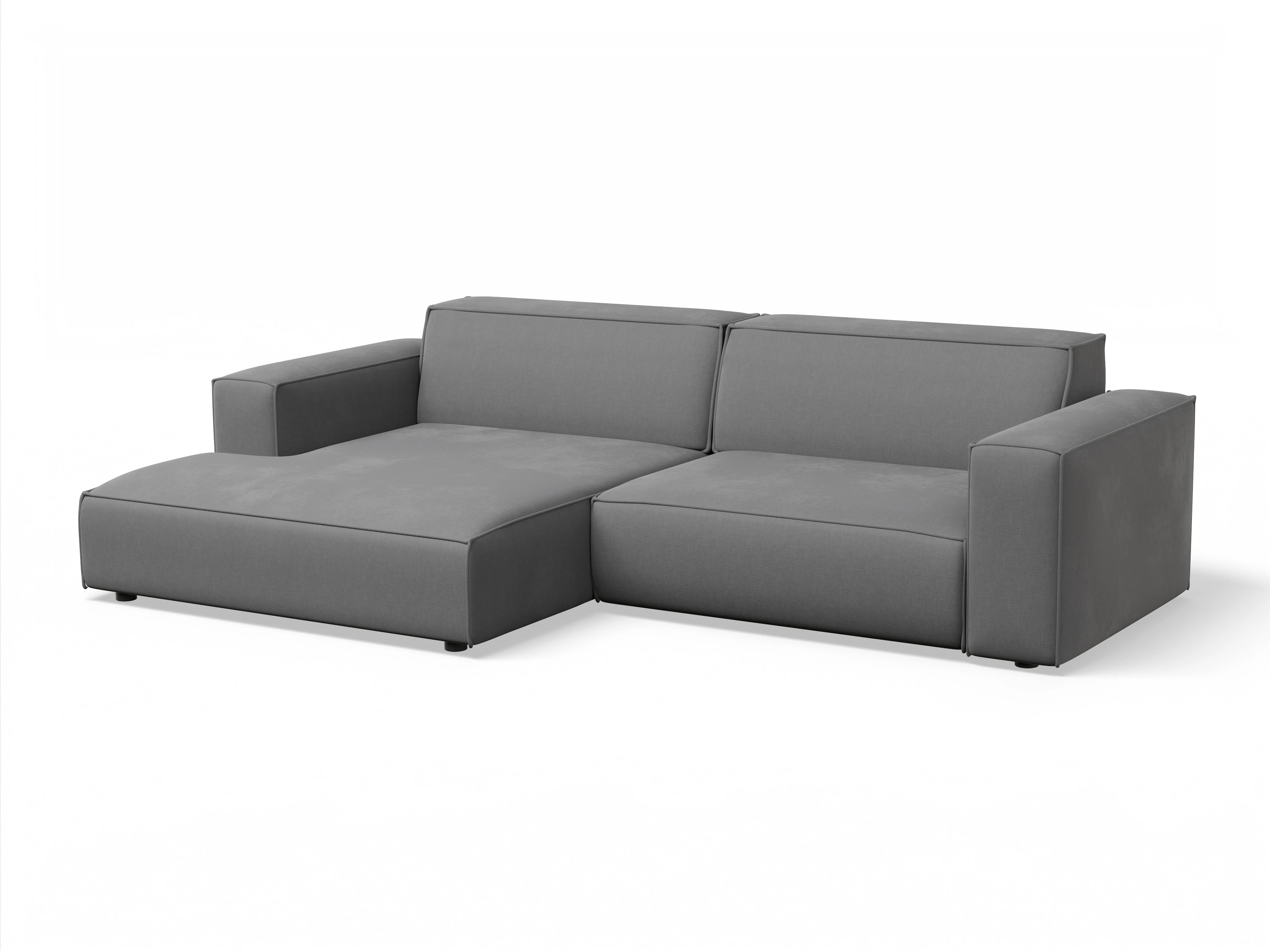 Ansicht des Produktes Claas-O Ecksofa links Abschluss offen in Stoff Grau