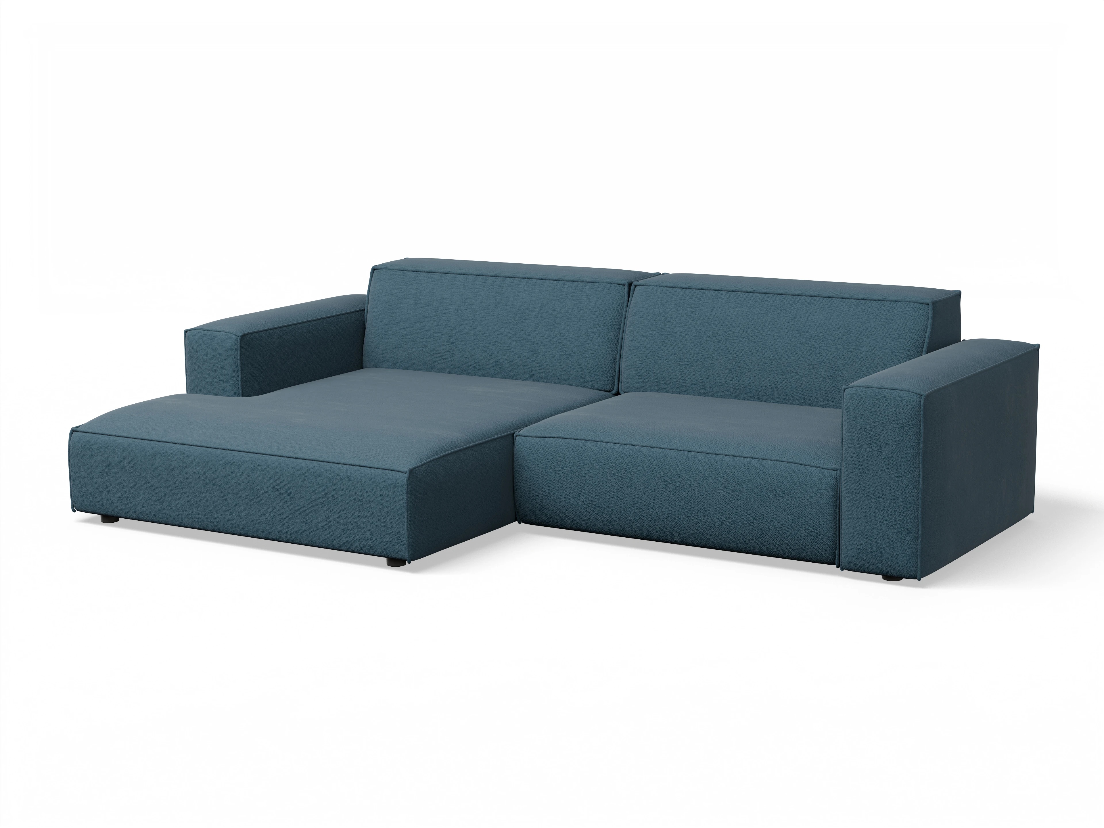 Ansicht des Produktes Claas-O Ecksofa links Abschluss offen in Stoff Blau