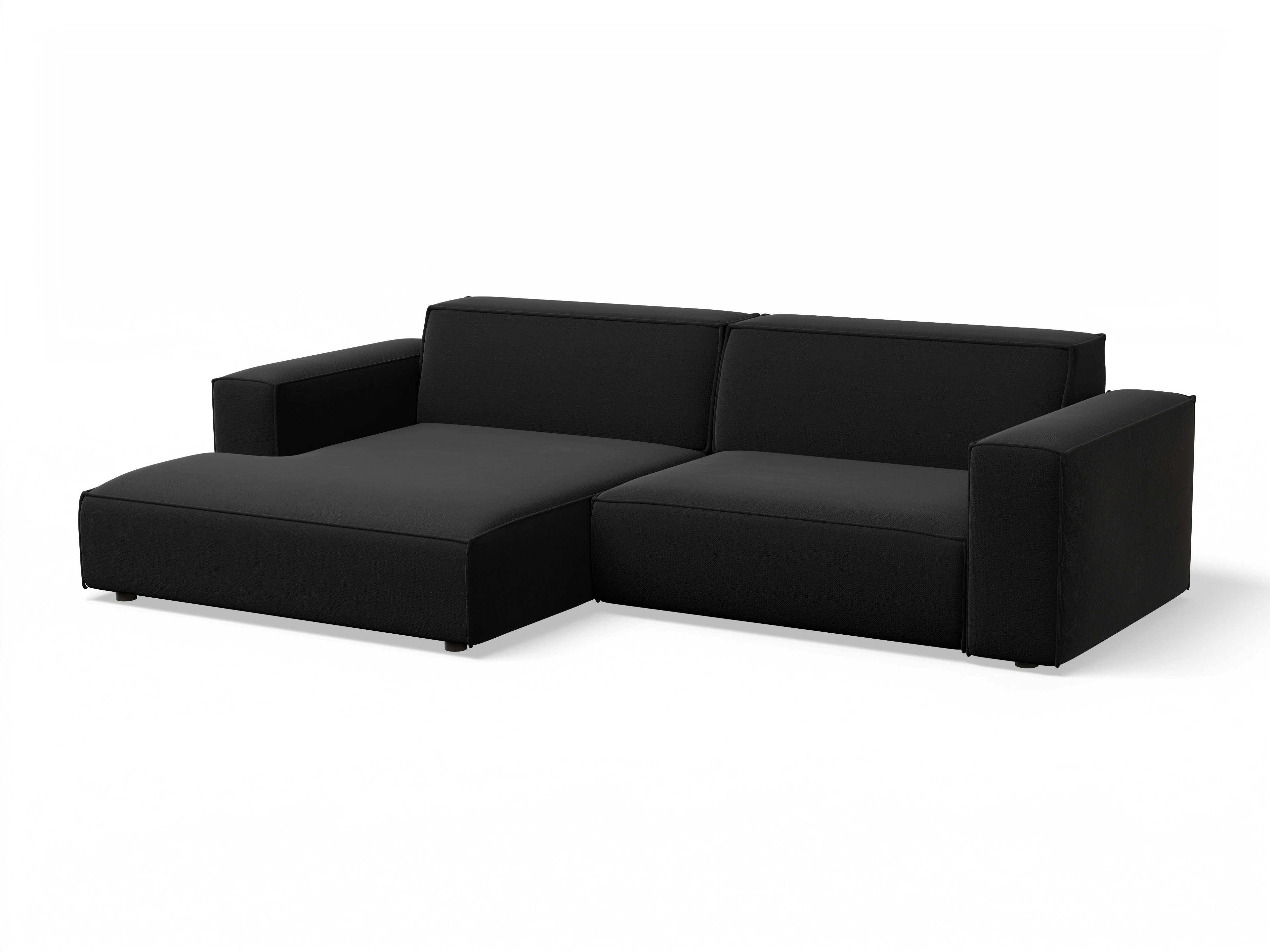 Ansicht des Produktes Claas-O Ecksofa links Abschluss offen in Stoff Schwarz