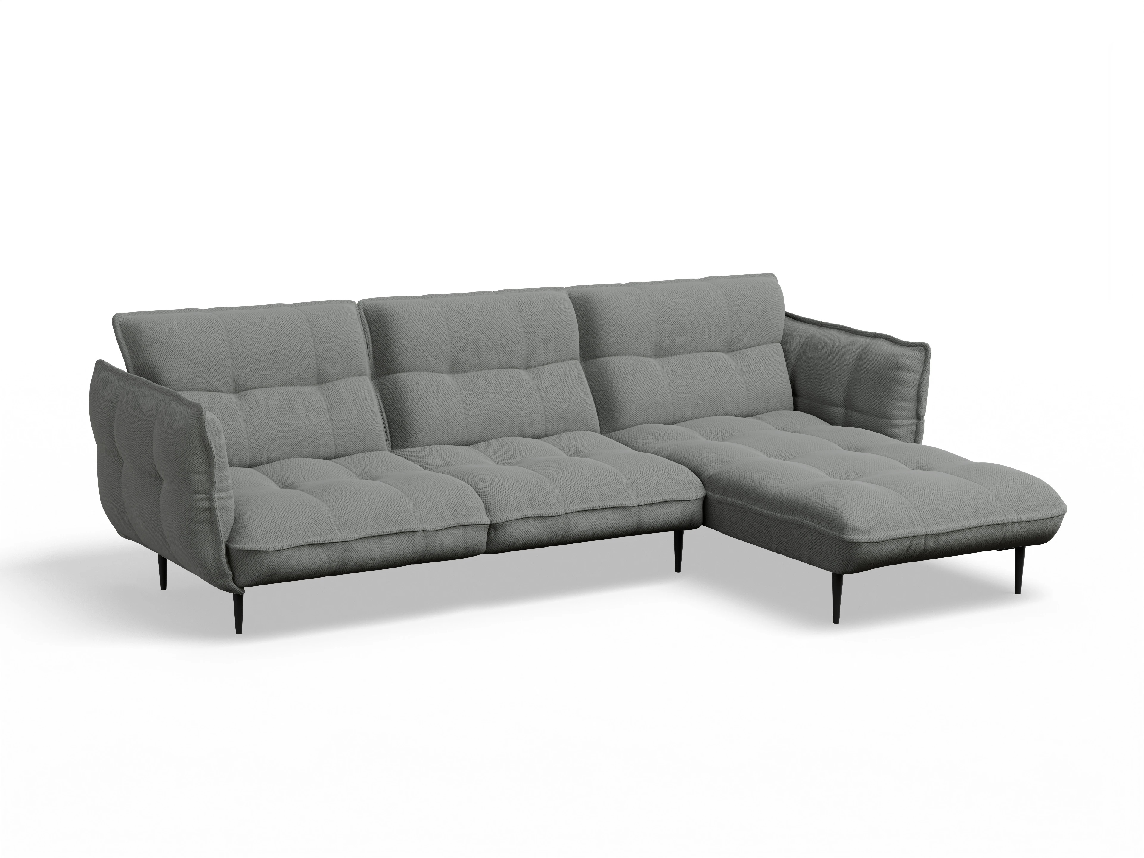 Ansicht des Produktes Marvin-O Ecksofa rechts Abschluss offen in Stoff Grau