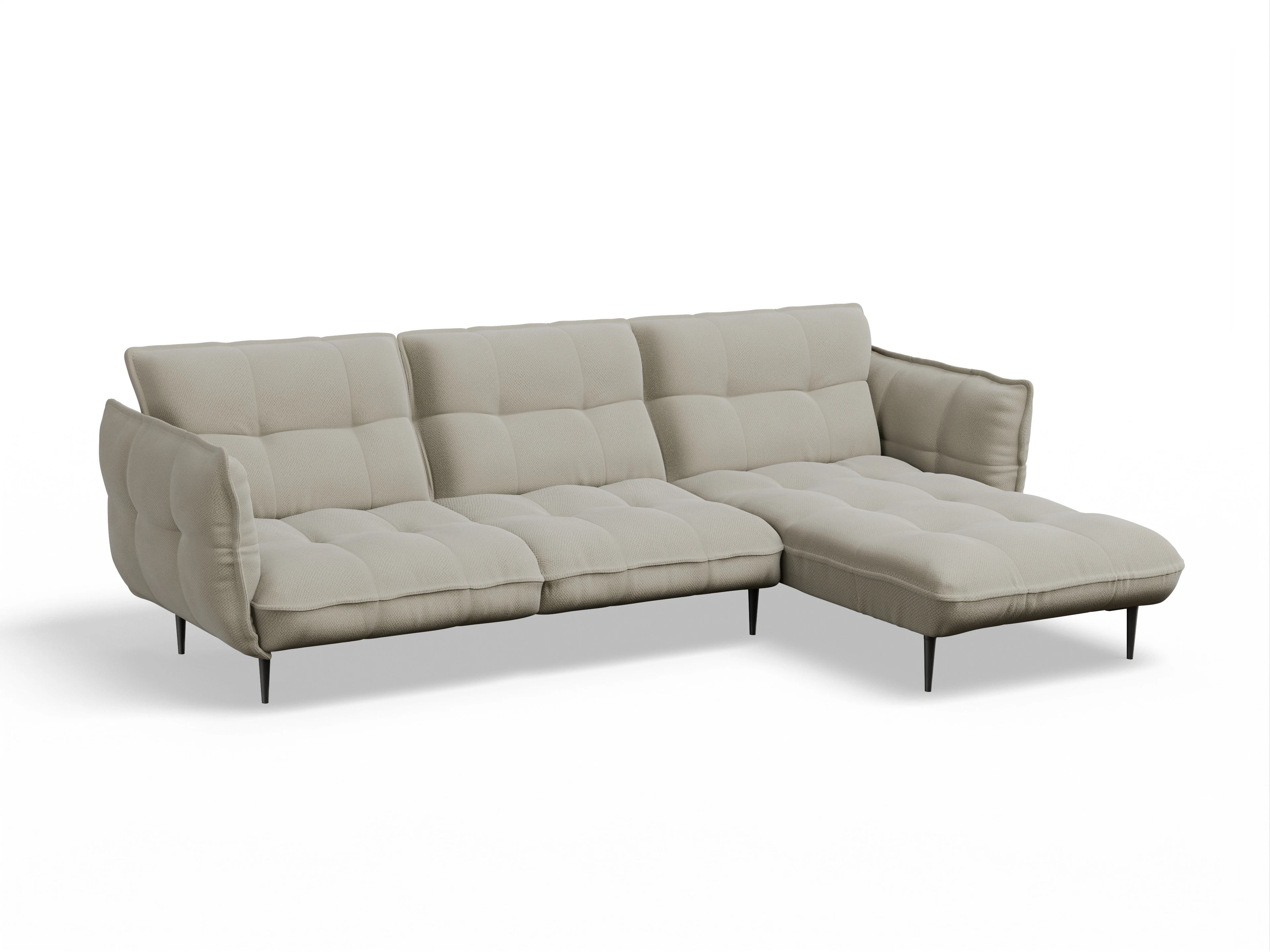 Ansicht des Produktes Marvin-O Ecksofa rechts Abschluss offen in Stoff Braun