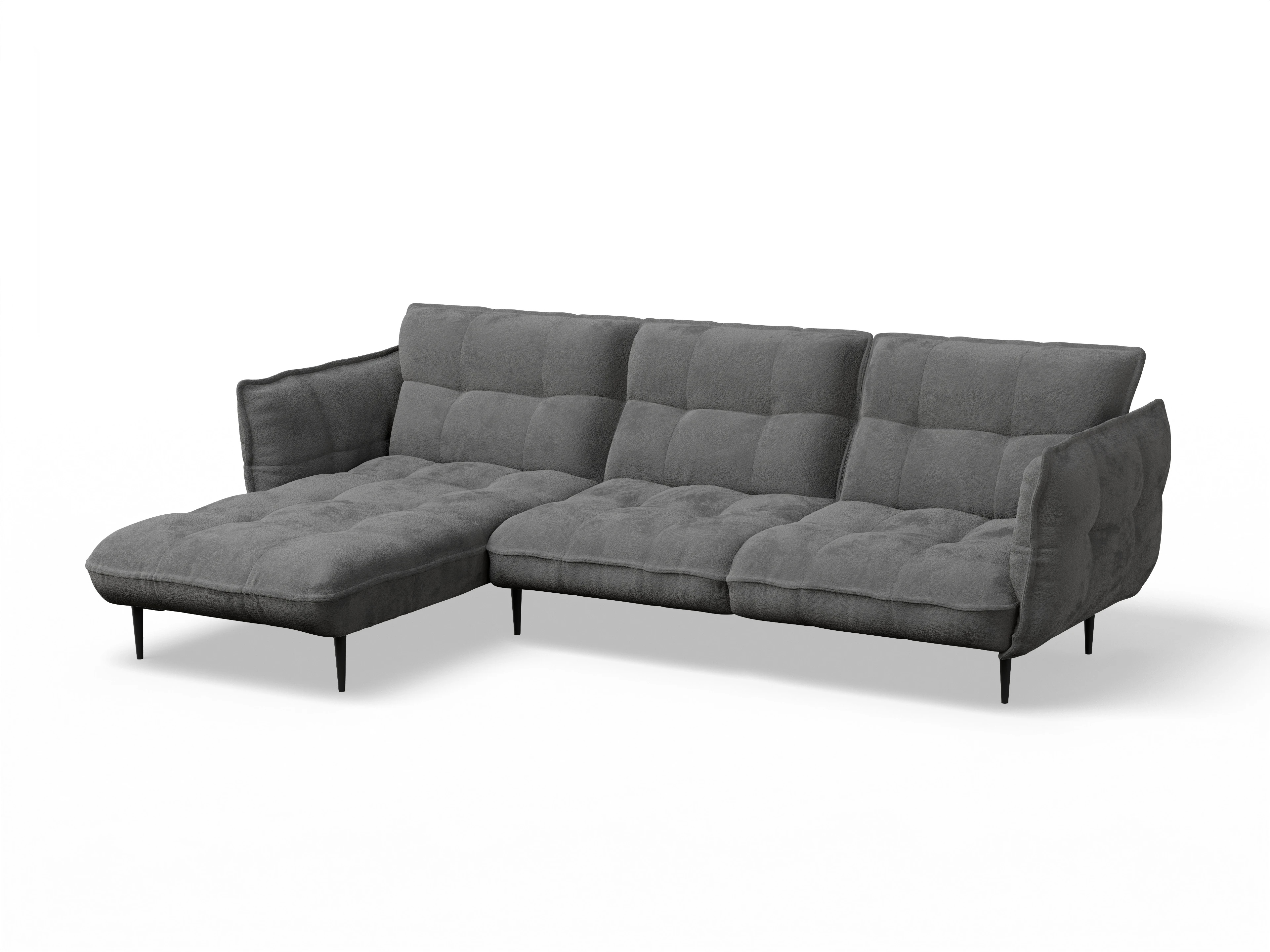 Ansicht des Produktes Marvin-O Ecksofa links Abschluss offen in Stoff Grau