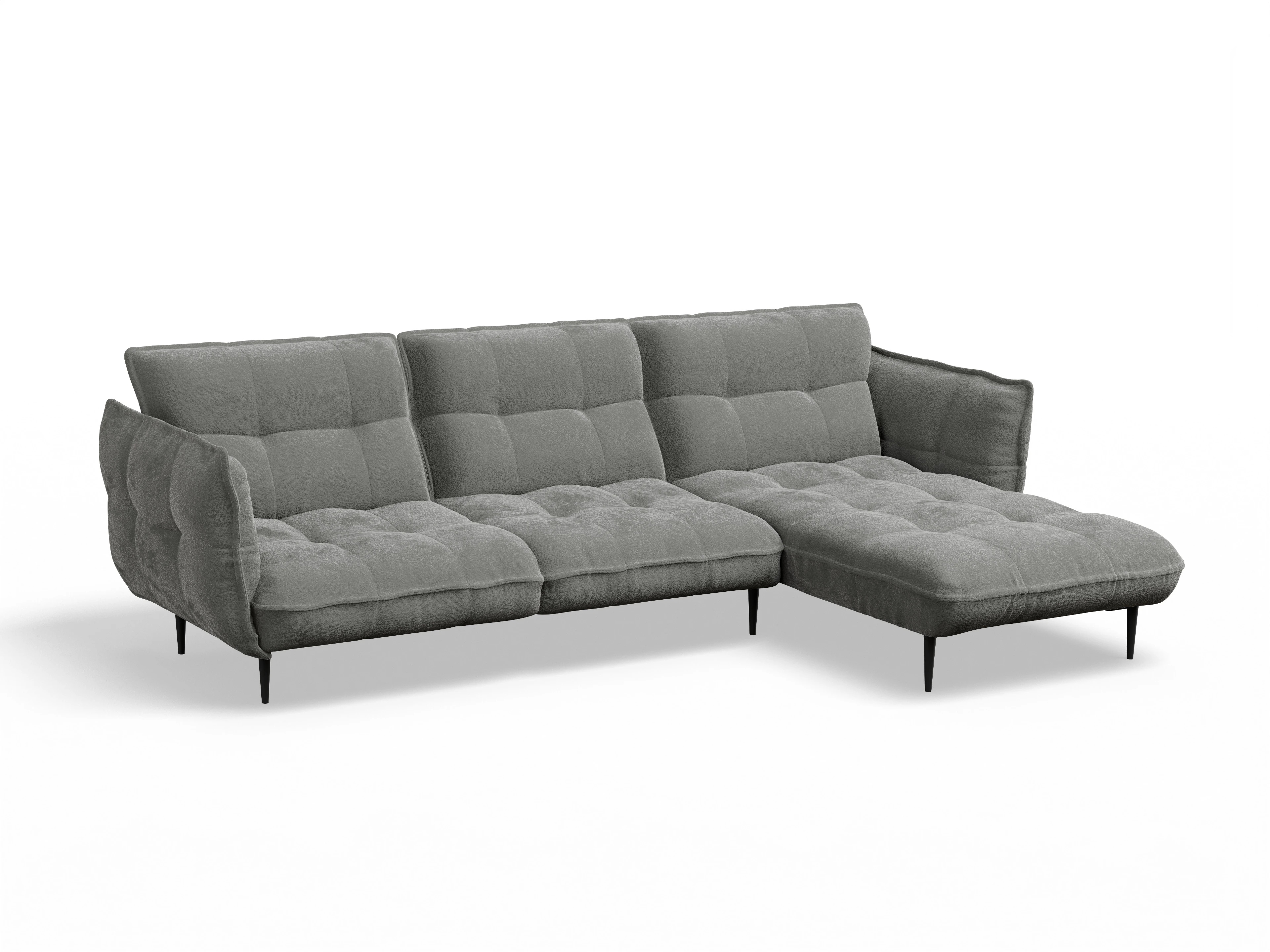 Ansicht des Produktes Marvin-O Ecksofa rechts Abschluss offen in Stoff Grau