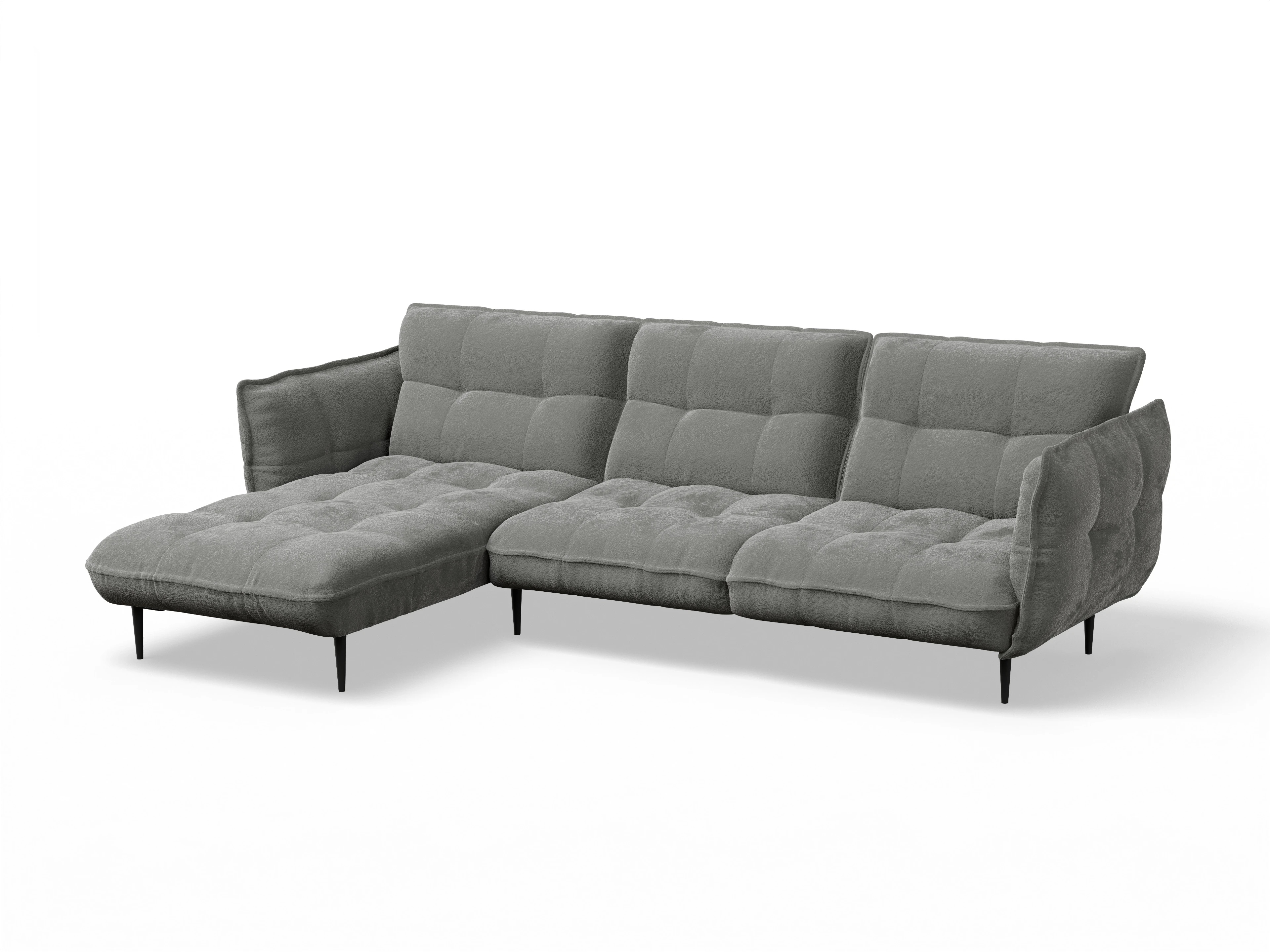 Ansicht des Produktes Marvin-O Ecksofa links Abschluss offen in Stoff Grau