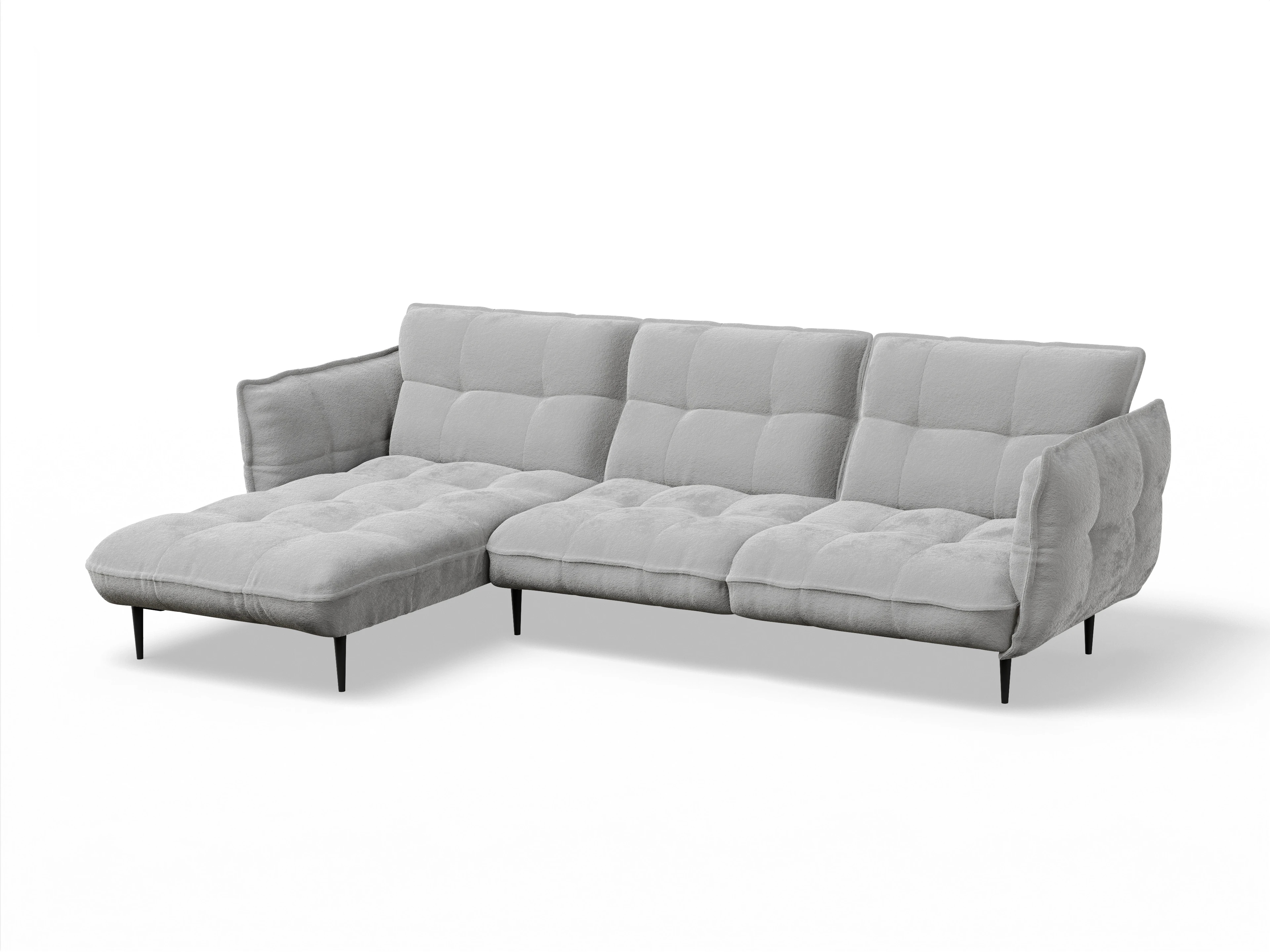 Ansicht des Produktes Marvin-O Ecksofa links Abschluss offen in Stoff Grau