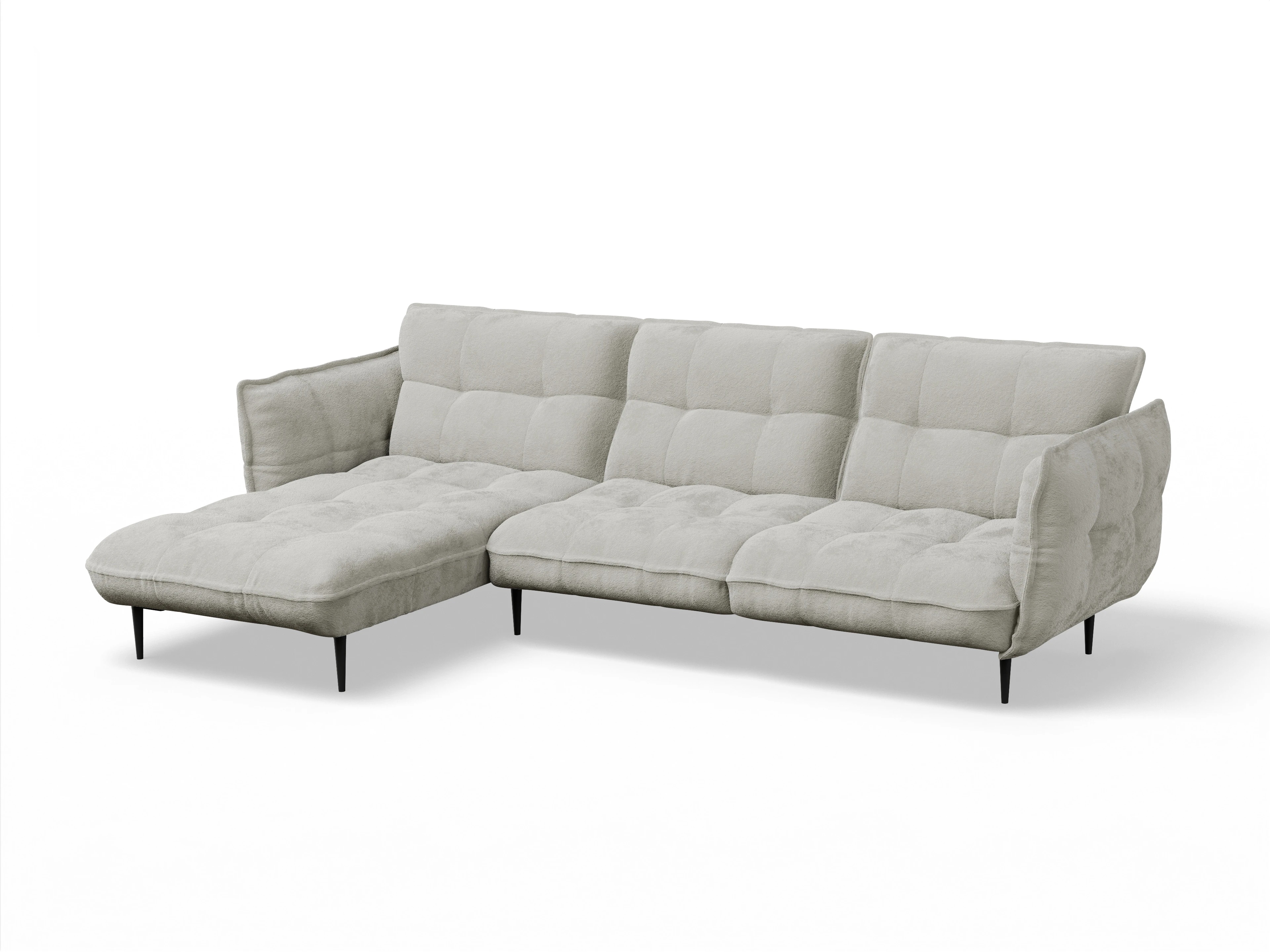 Ansicht des Produktes Marvin-O Ecksofa links Abschluss offen in Stoff Beige