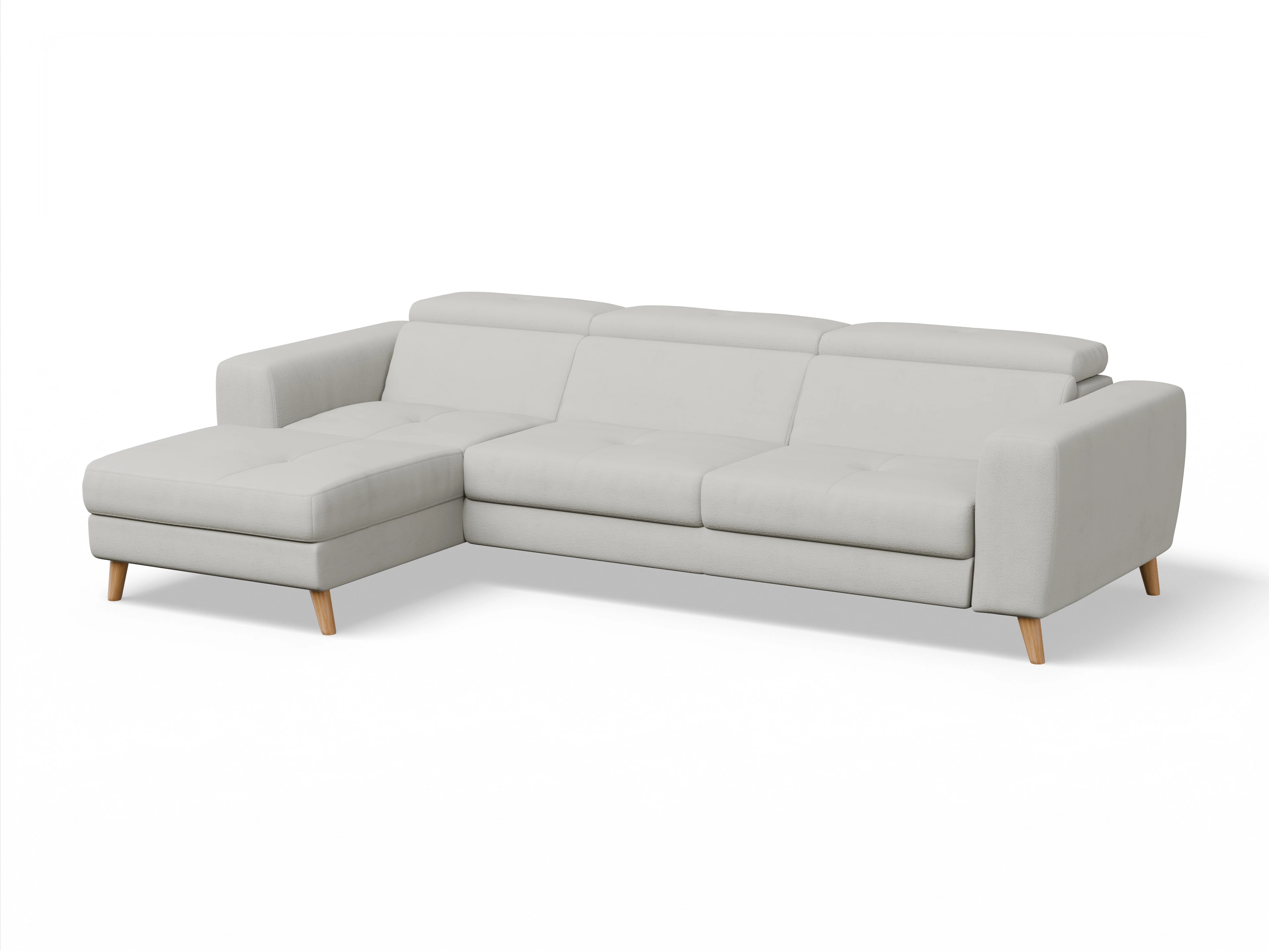 Ansicht des Produktes Capua Ecksofa links Abschluss offen in Stoff Beige