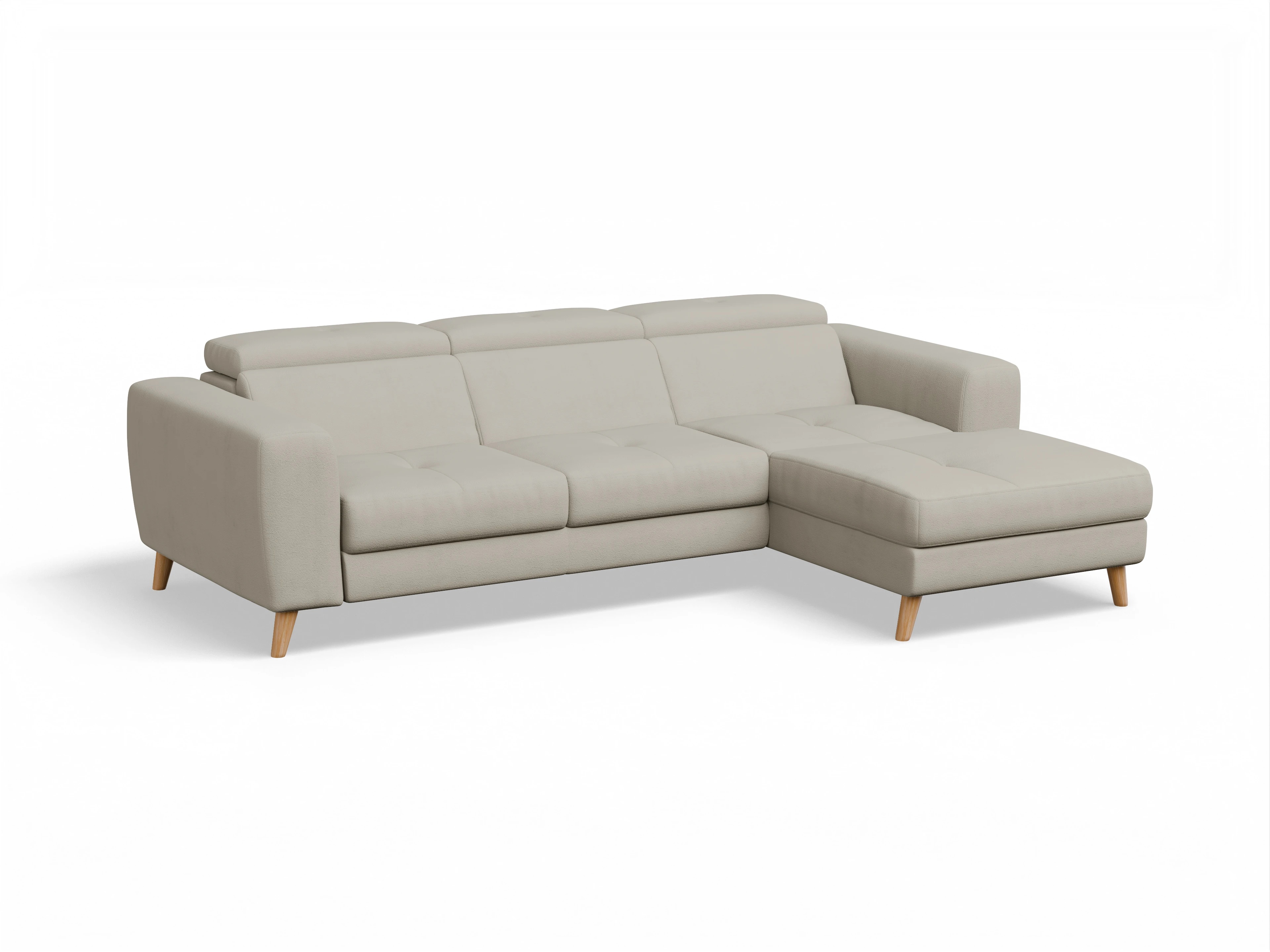 Ansicht des Produktes Capua Ecksofa rechts Abschluss offen in Stoff Beige