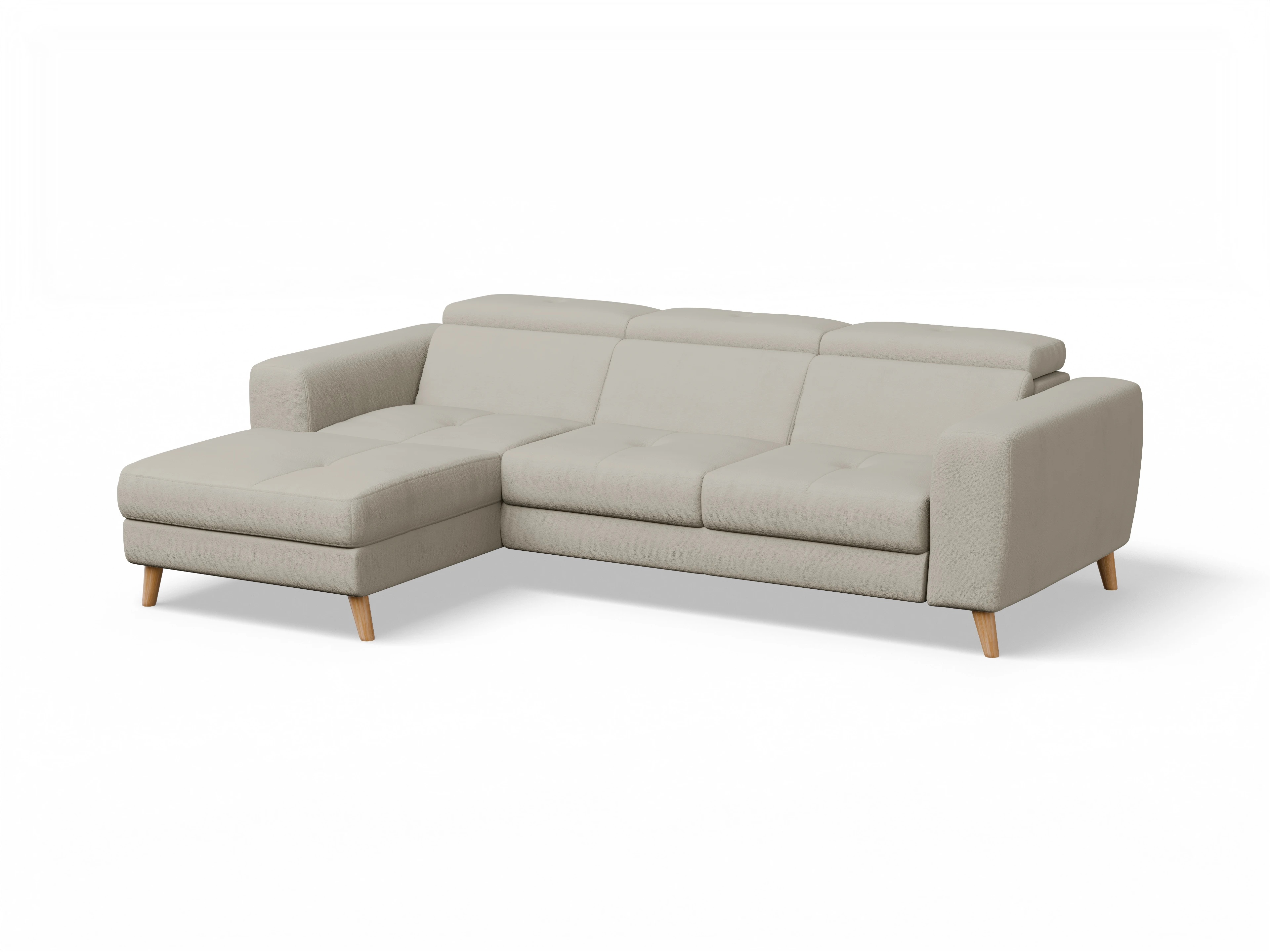 Ansicht des Produktes Capua Ecksofa links Abschluss offen in Stoff Beige